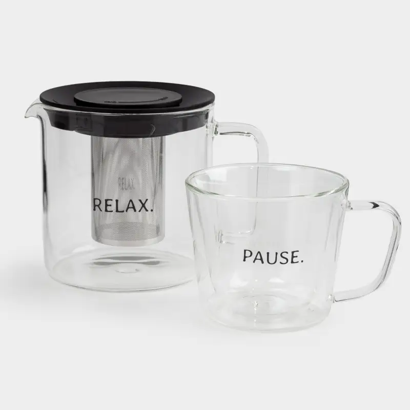 Tea set, 1 person, 2 items, glass Used / steel / plastic, Air ,image-0