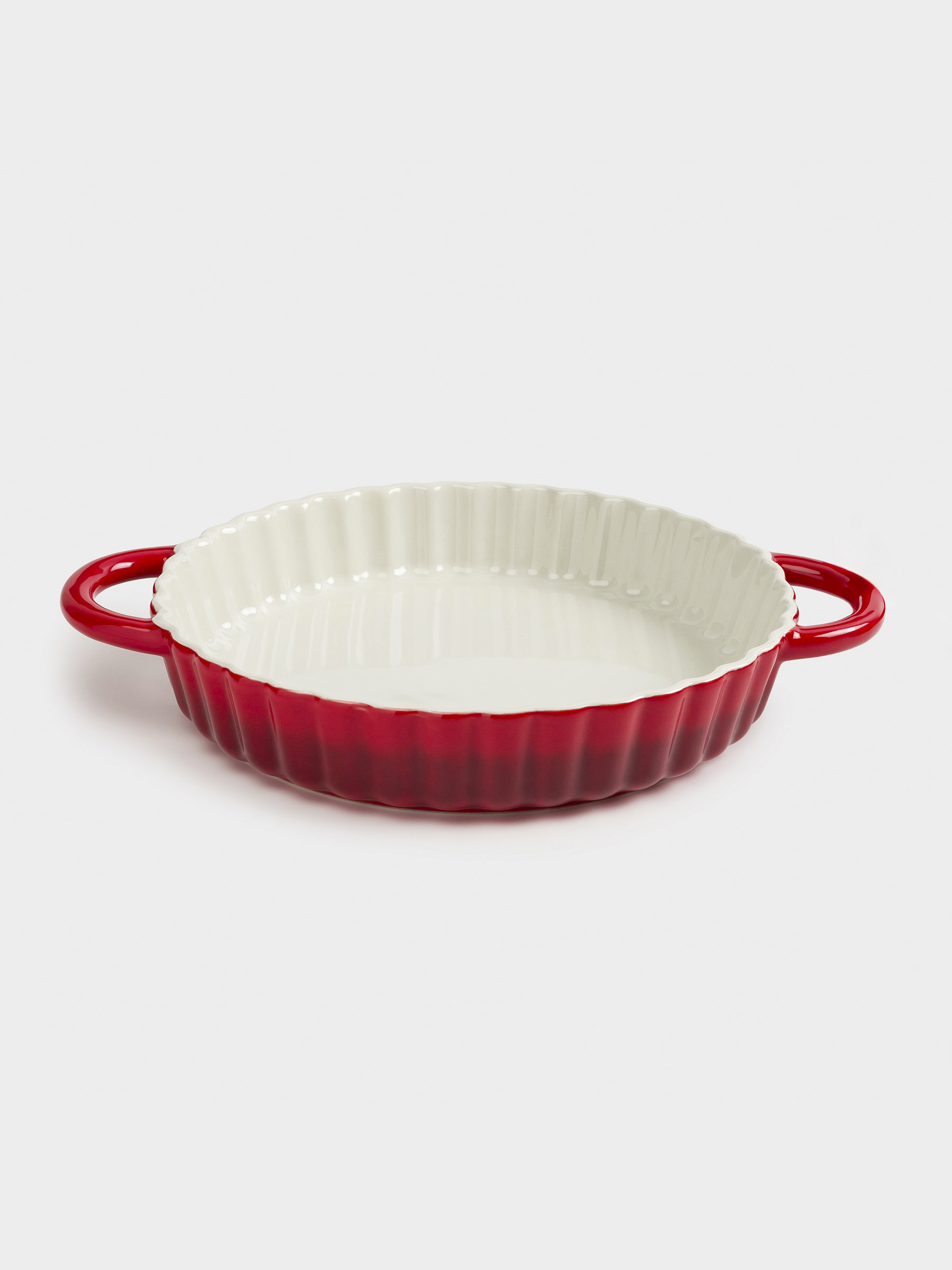 Baking dish, 31x21 cm, ceramic, oval, milkyy burgundy, gradient, Cakes gradient, image-1