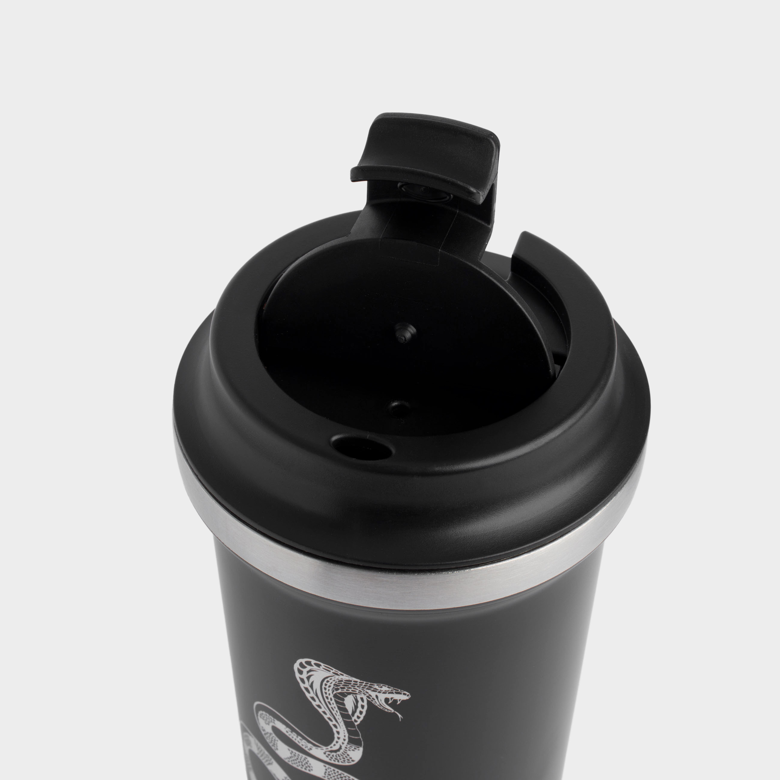 Thermocup, 450 ml, steel / plastic, black, Silver cobra, Coffee time, image-6