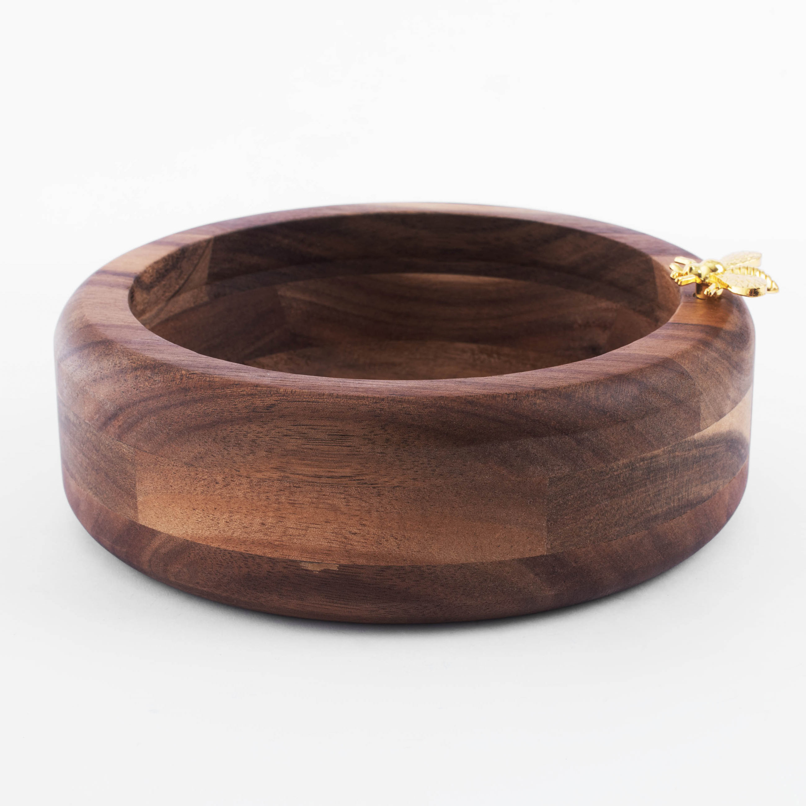 Decorative dish, 19 cm, wood/metal, Bee, Honey, image-0