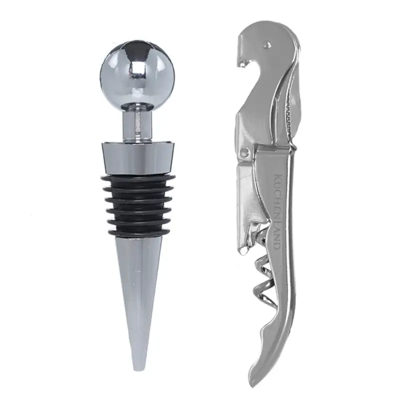 Sommelier set, 2 pr, metal / silicone, Bar