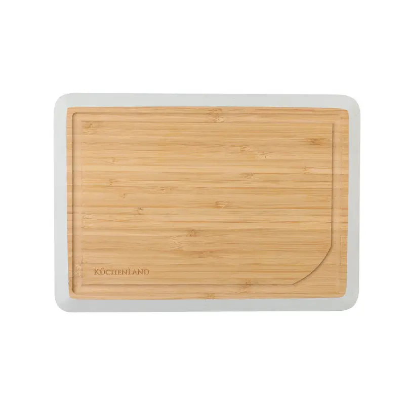 Cutting board, 28x20 cm, bamboo, rectangular, gray edging, Bamboo ,image-0