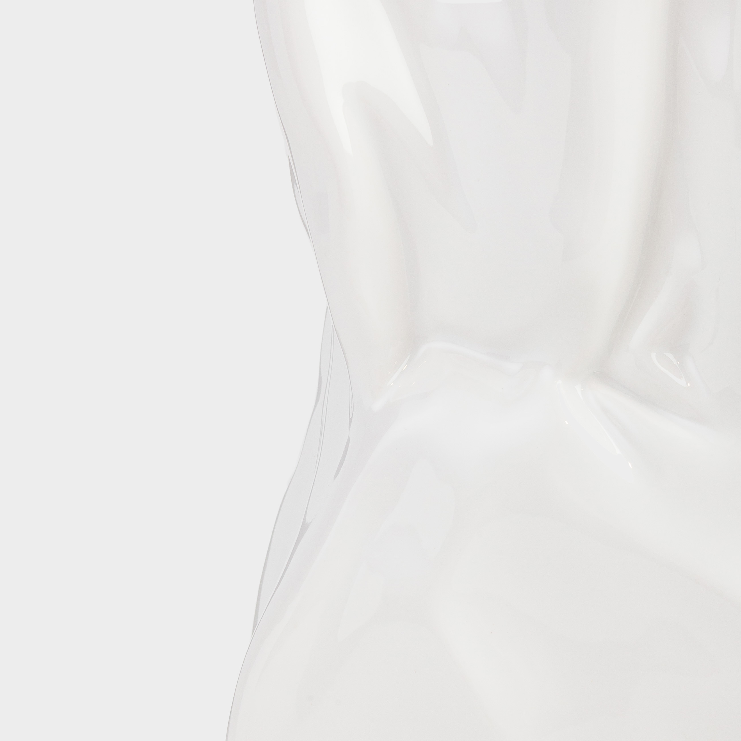 Flower vase, 24 cm, ceramic, white, Crease, Crumple, image-1