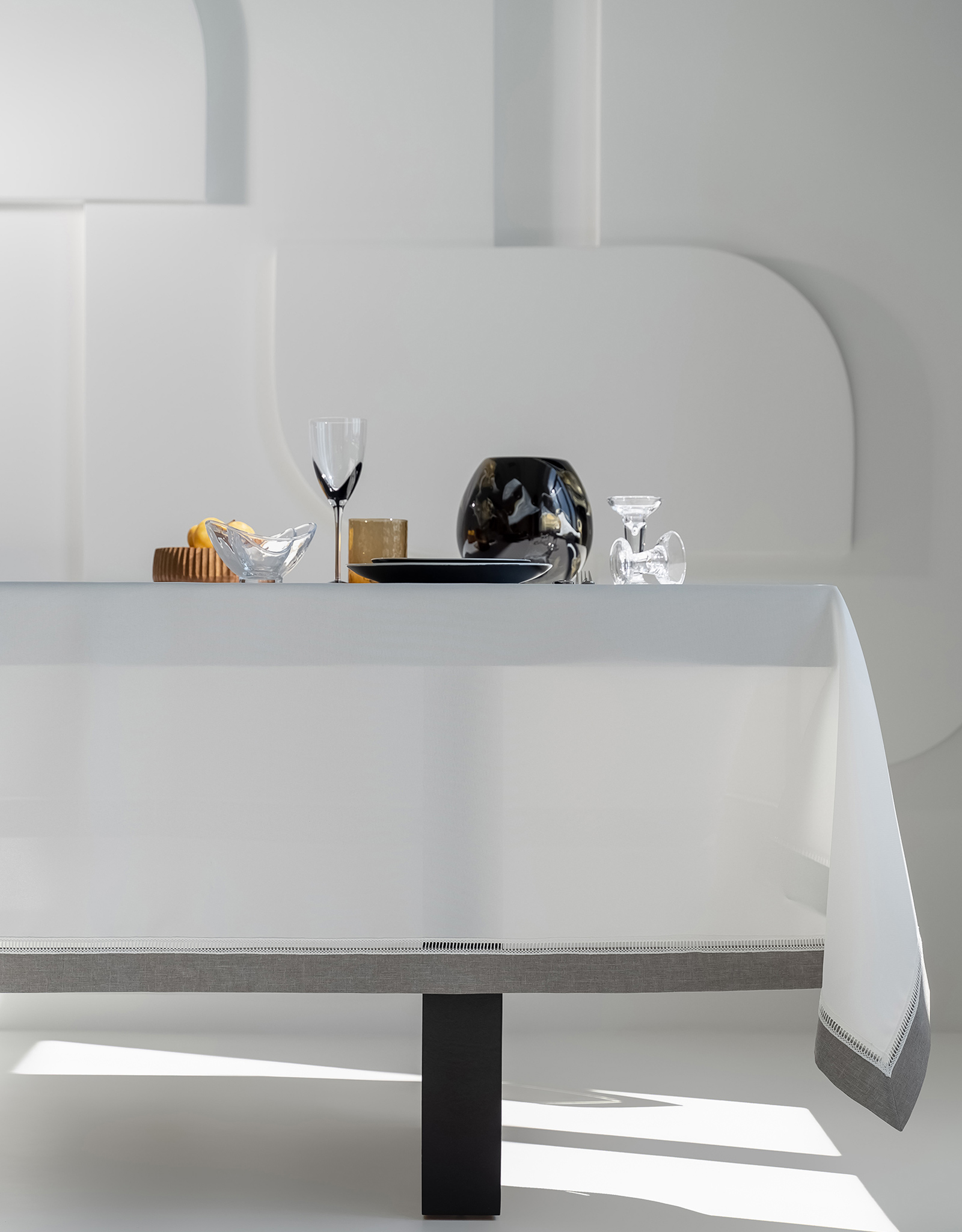 Tablecloth, 170x250 cm, polyester, white-gray, milkyy way