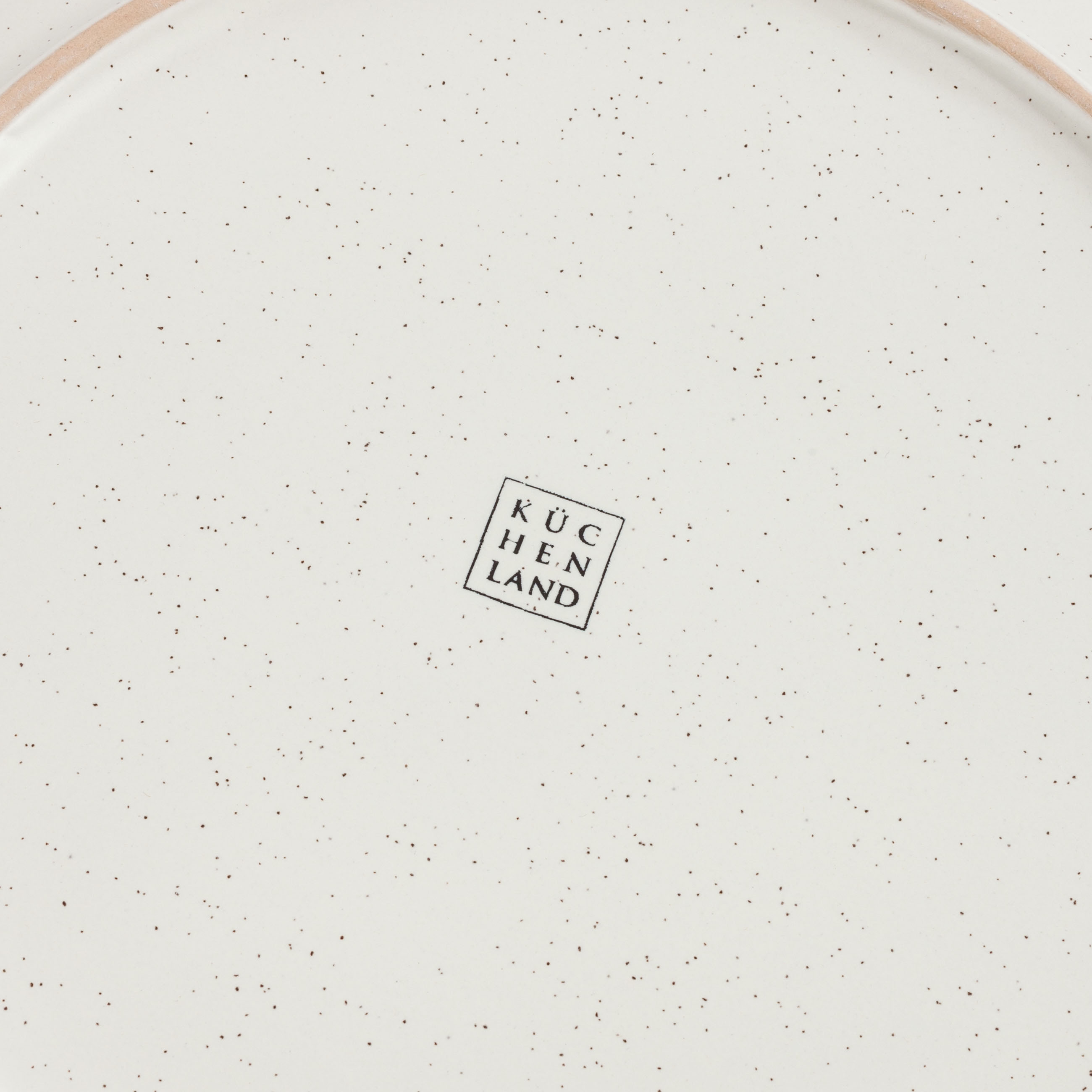 Dinner plate, 27 cm, 2 pcs, ceramic, milk, speckled, Particle