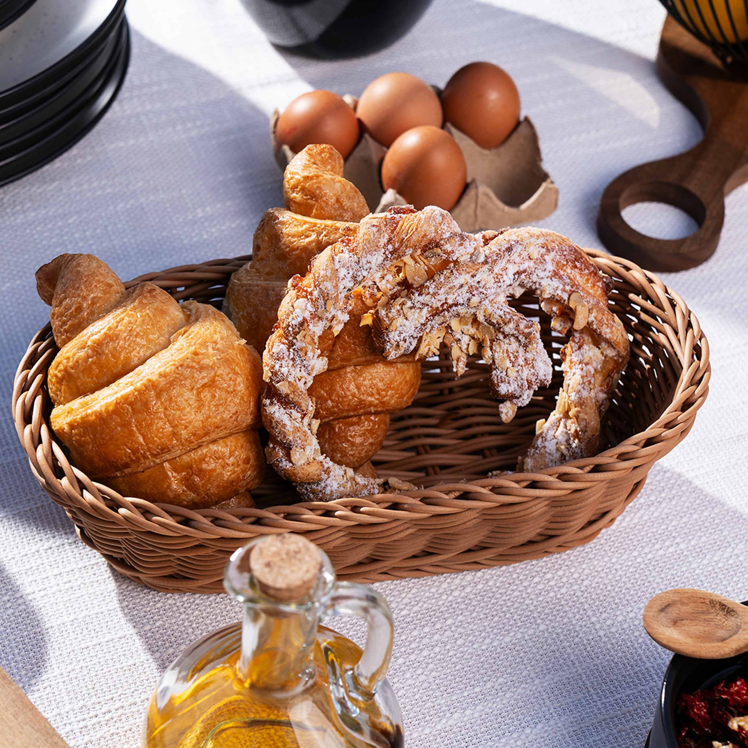 Bread basket, 29x17 cm, rattan, oval, brown, Twig