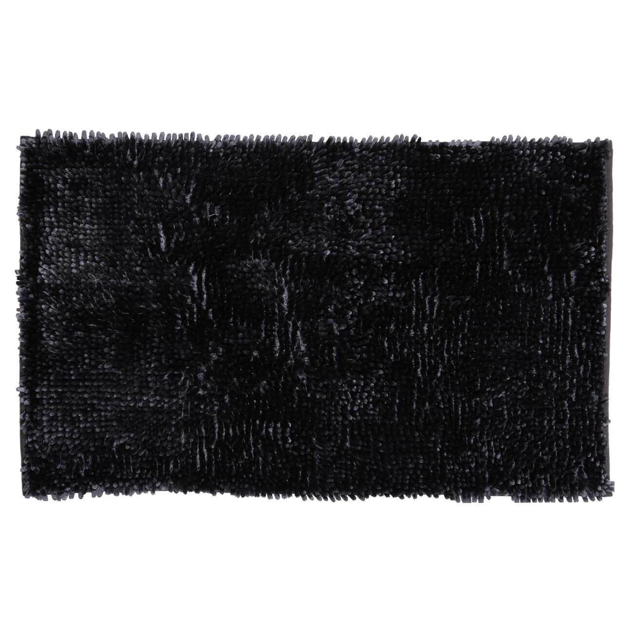 Mat, 50x80 cm, anti-slip, polyester, Dark grey, Fluffy, image-0