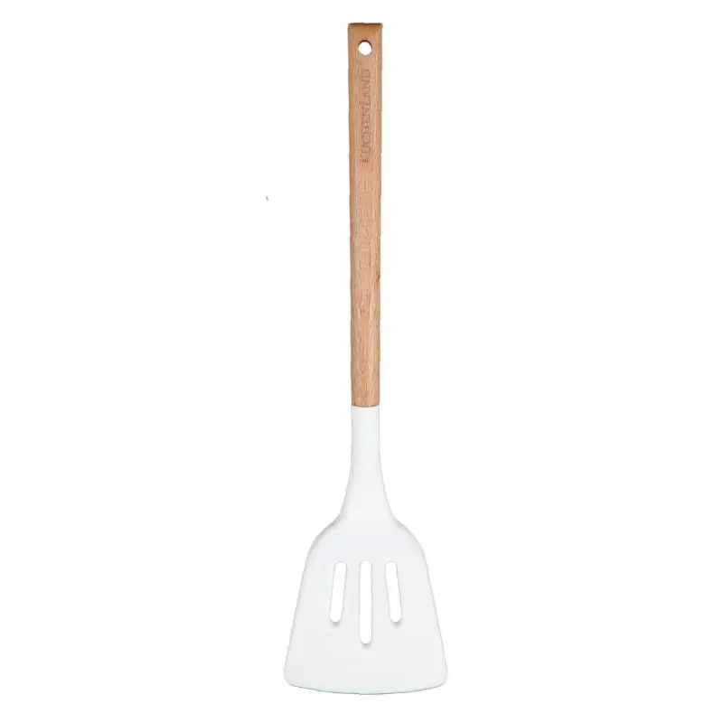 Spatula, 32 cm, with slits, silicone / wood, beige, Provence
