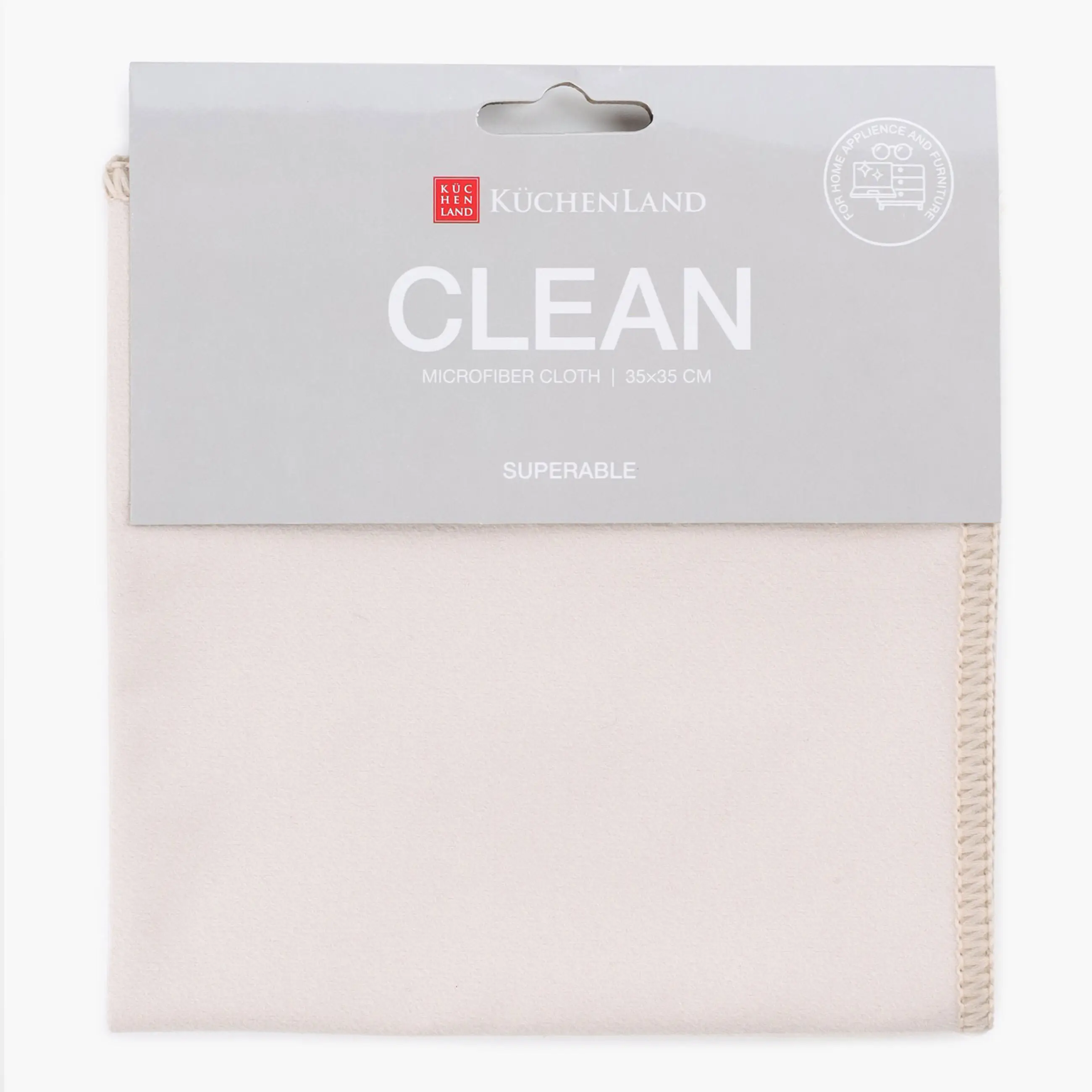 Cloth for furniture and equipment, 35x35 cm, microfiber, Suede, beige-pink, Clean, image-0