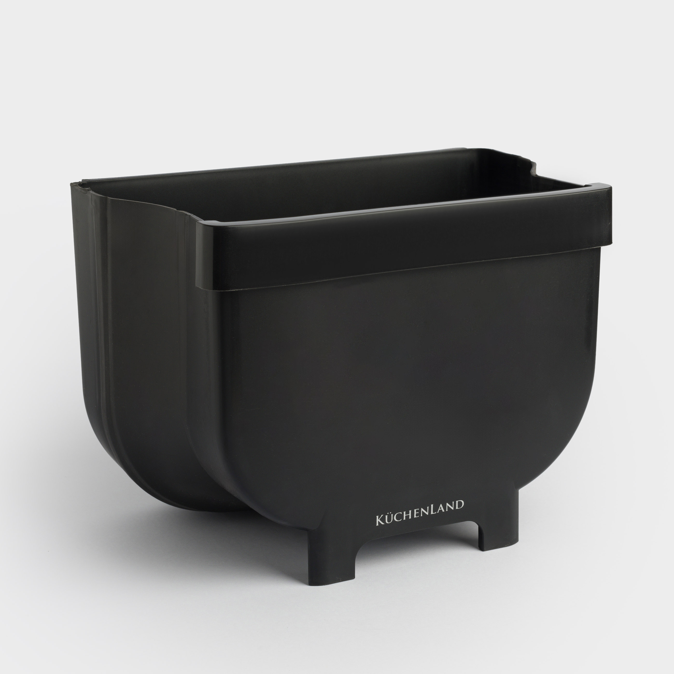 Garbage bucket, 4 L, folding, hanging, plastic / rubber, black, Foldaway black