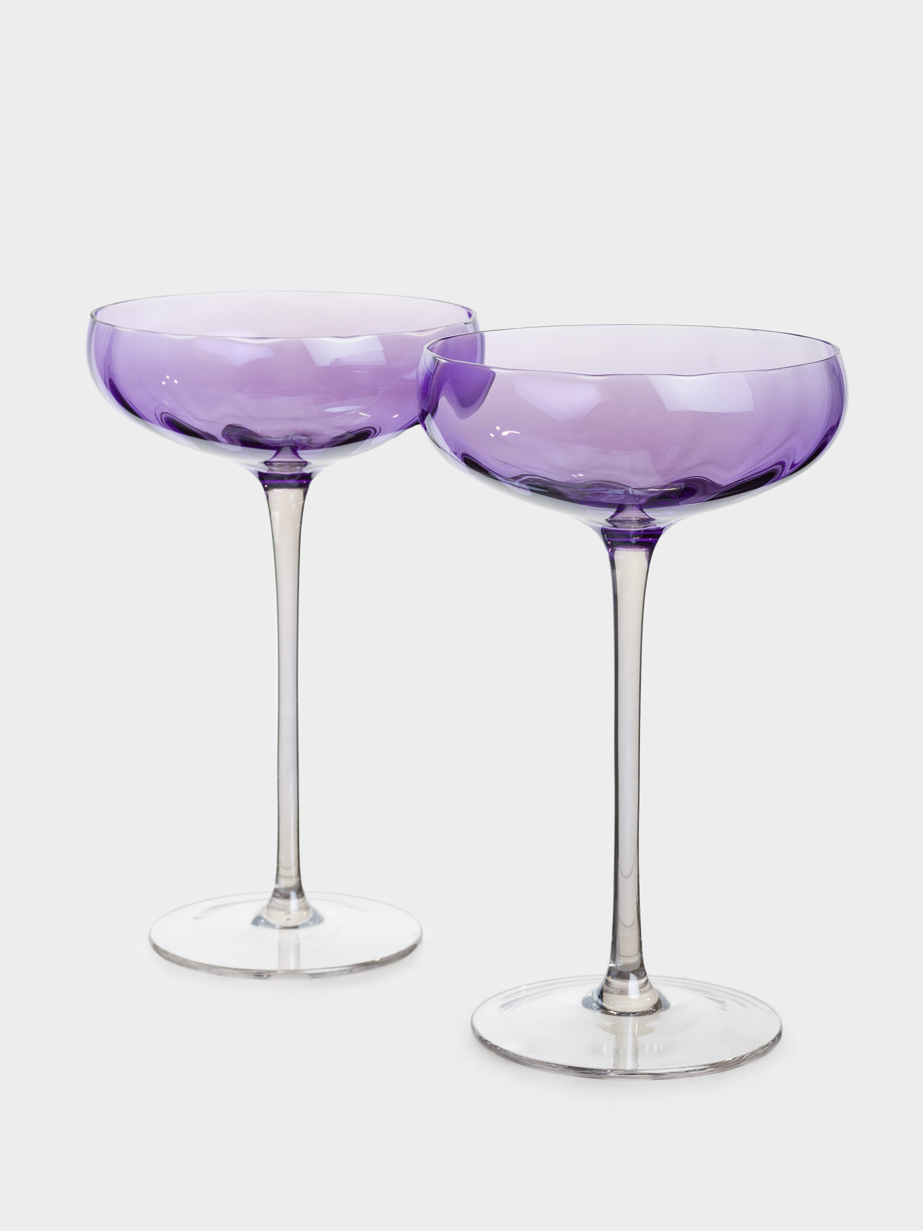 Champagne creamer glass, 220 ml, 2 pcs, glass, purple, Filo color, image-2