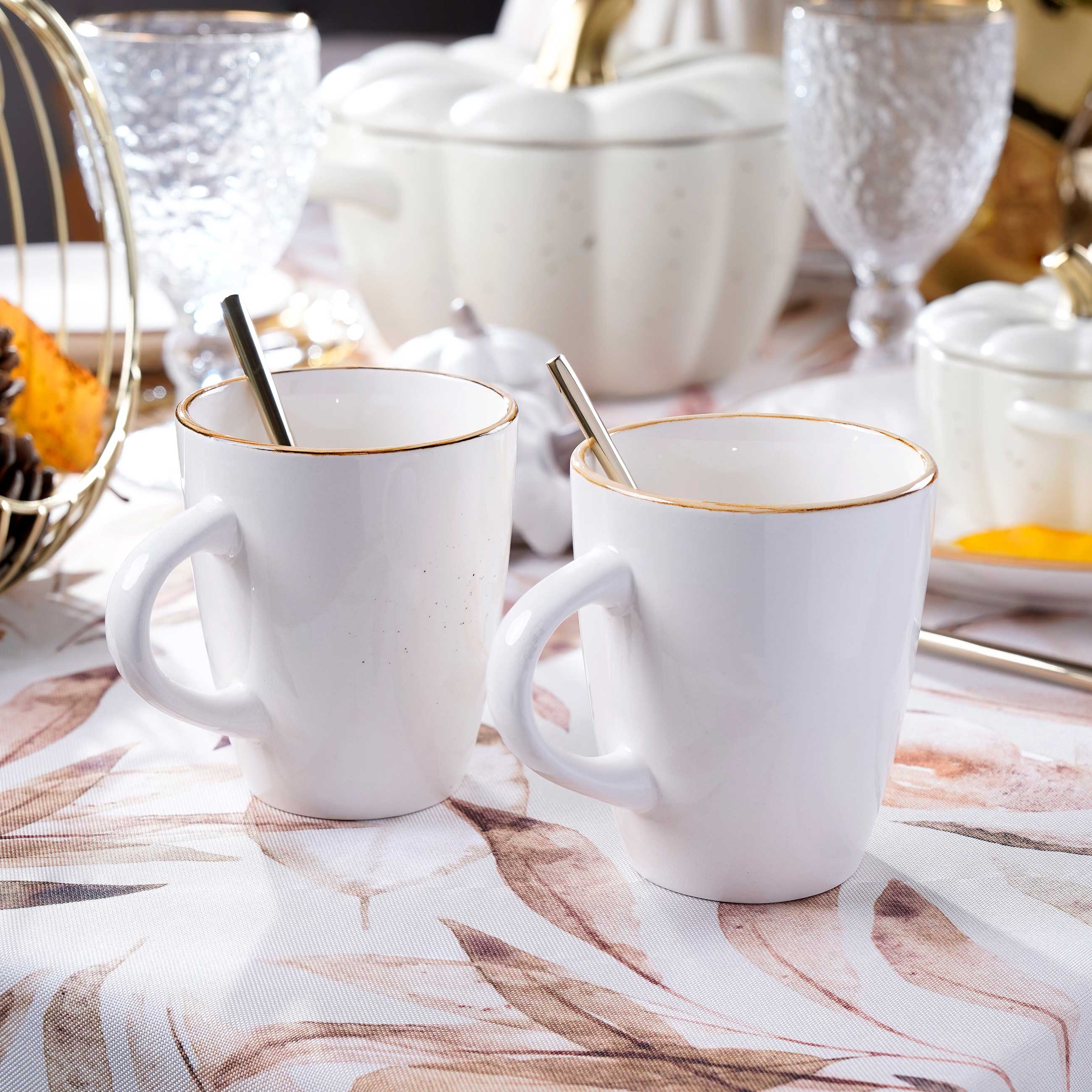 Mug, 350 ml, 2 pcs, milk, speckled, Roxas, image-9