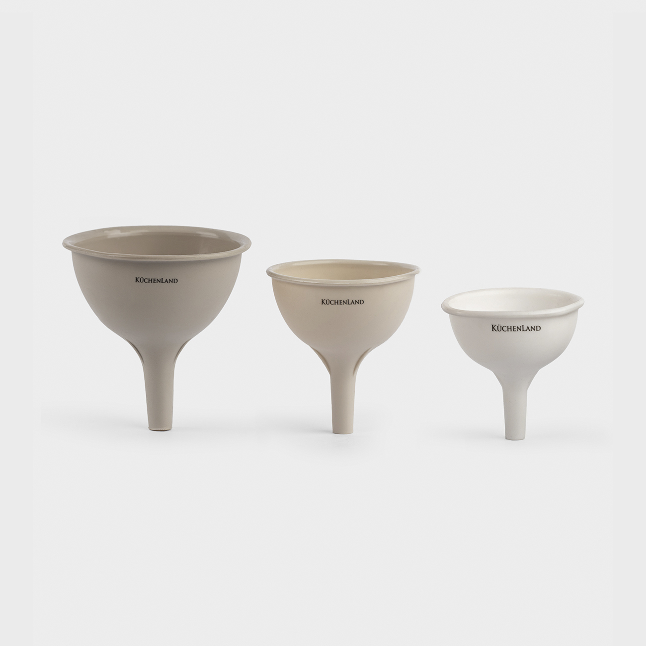 Set of funnels, 3 pcs, silicone, beige-cream, Soft Kitchen