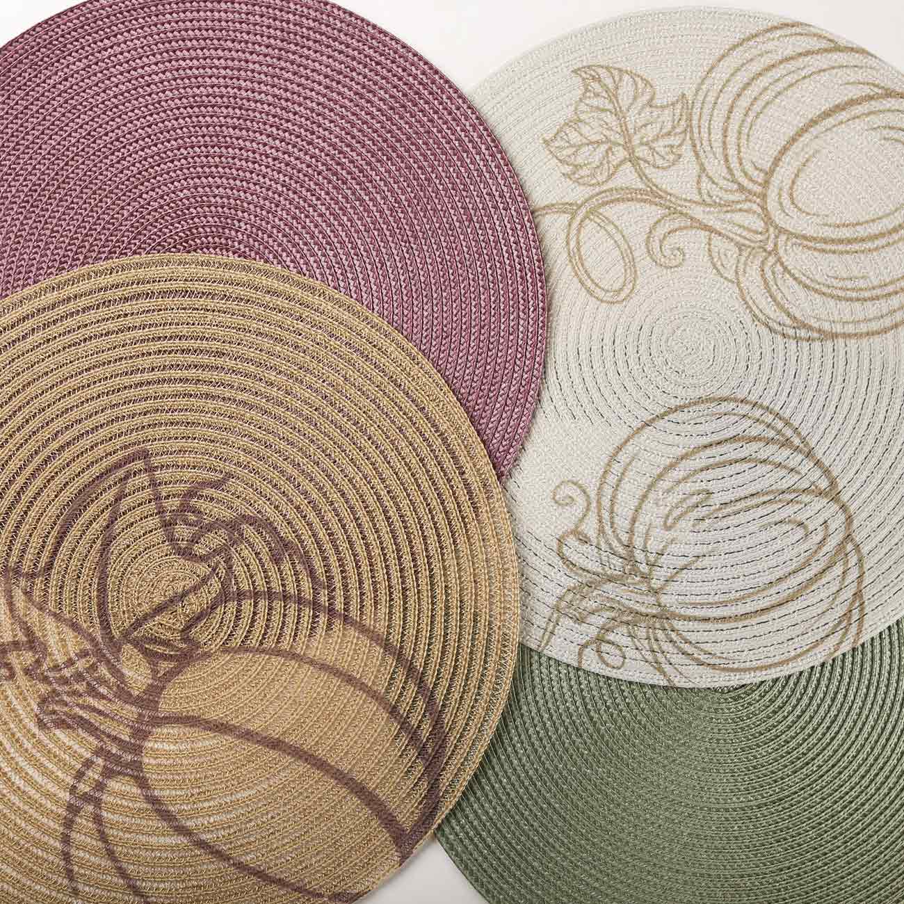 Napkin for appliances, 38 cm, polypropylene/PET, Round, Green, Circle, image-0