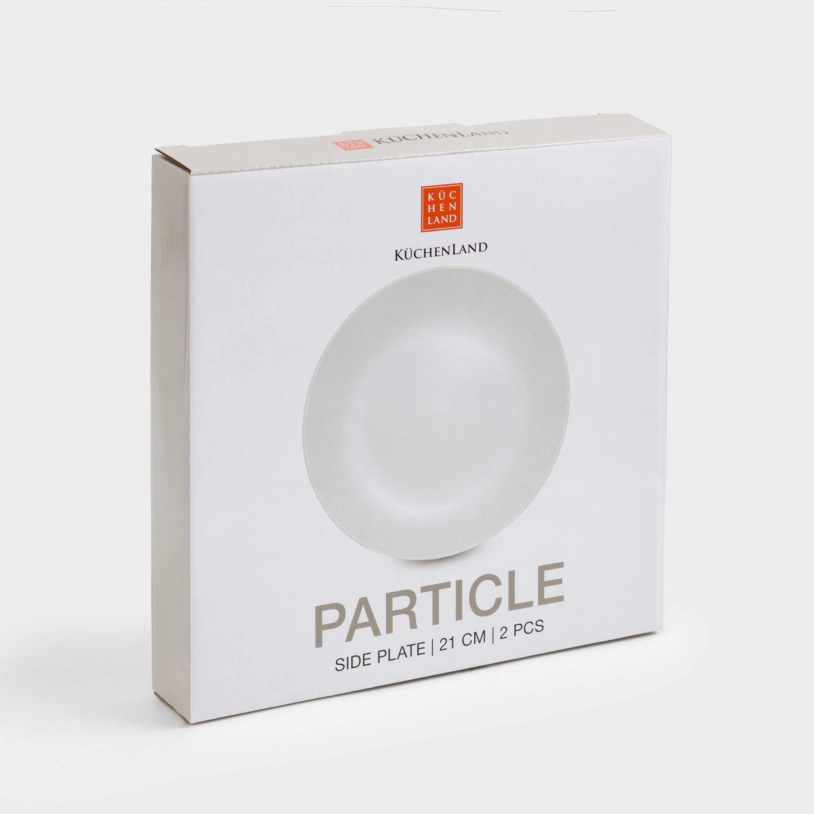 Snack plate, 21 cm, 2 pcs, ceramic, milk, speckled, Particle