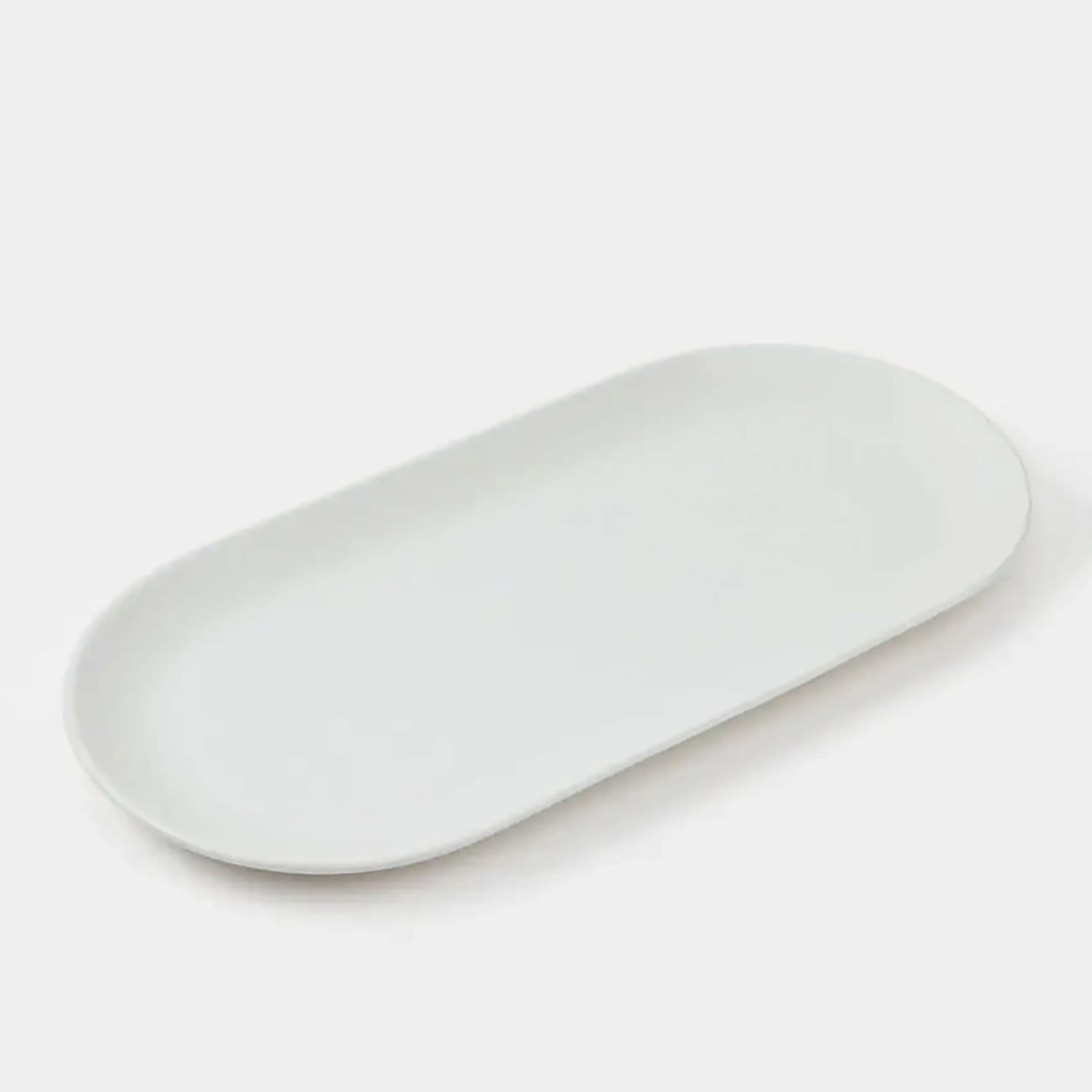 Dish, 37x18 cm, ceramic, oval, milk, speckled, Particle