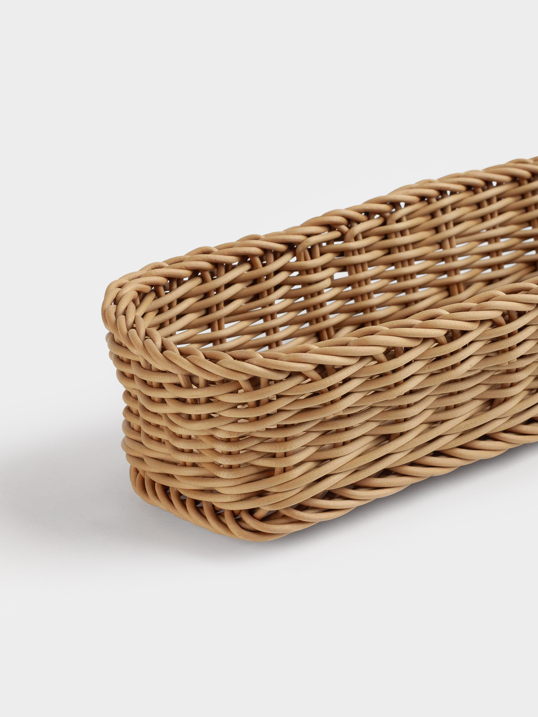 Cutlery basket, 25x10 cm, rattan, rectangular, brown, Twig, image-7