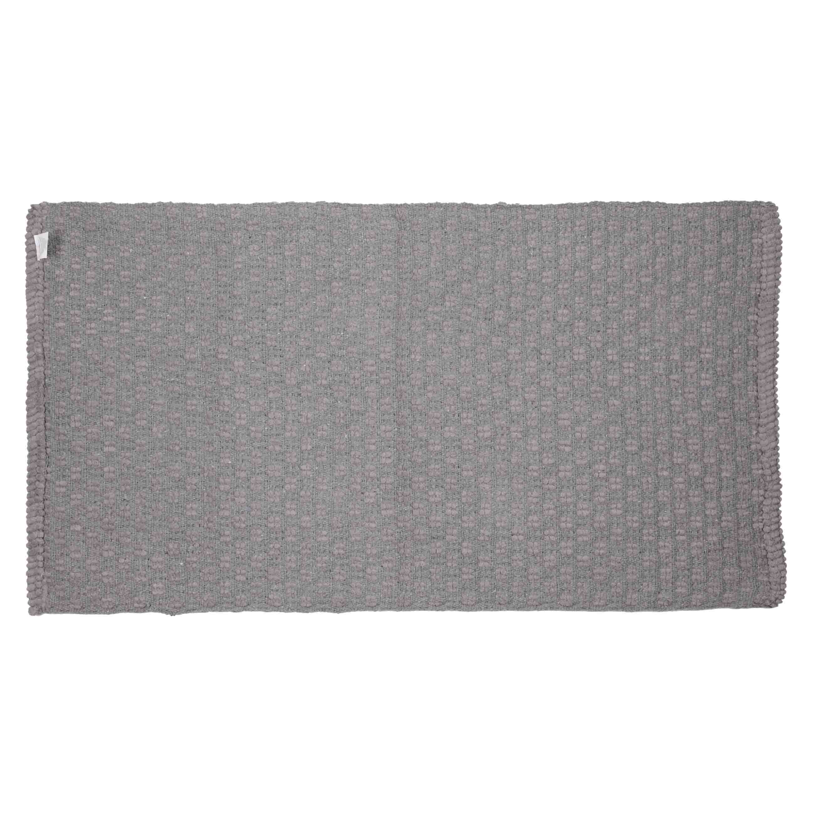Mat, 60x110 cm, anti-slip, microfiber/cotton, dark grey, Grid, Cozy, image-1