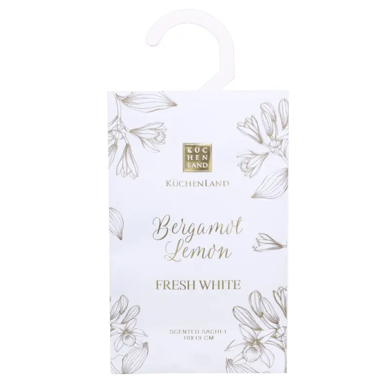 Scented sachet, 10x19 cm, Bergamot Lemon, Fresh white