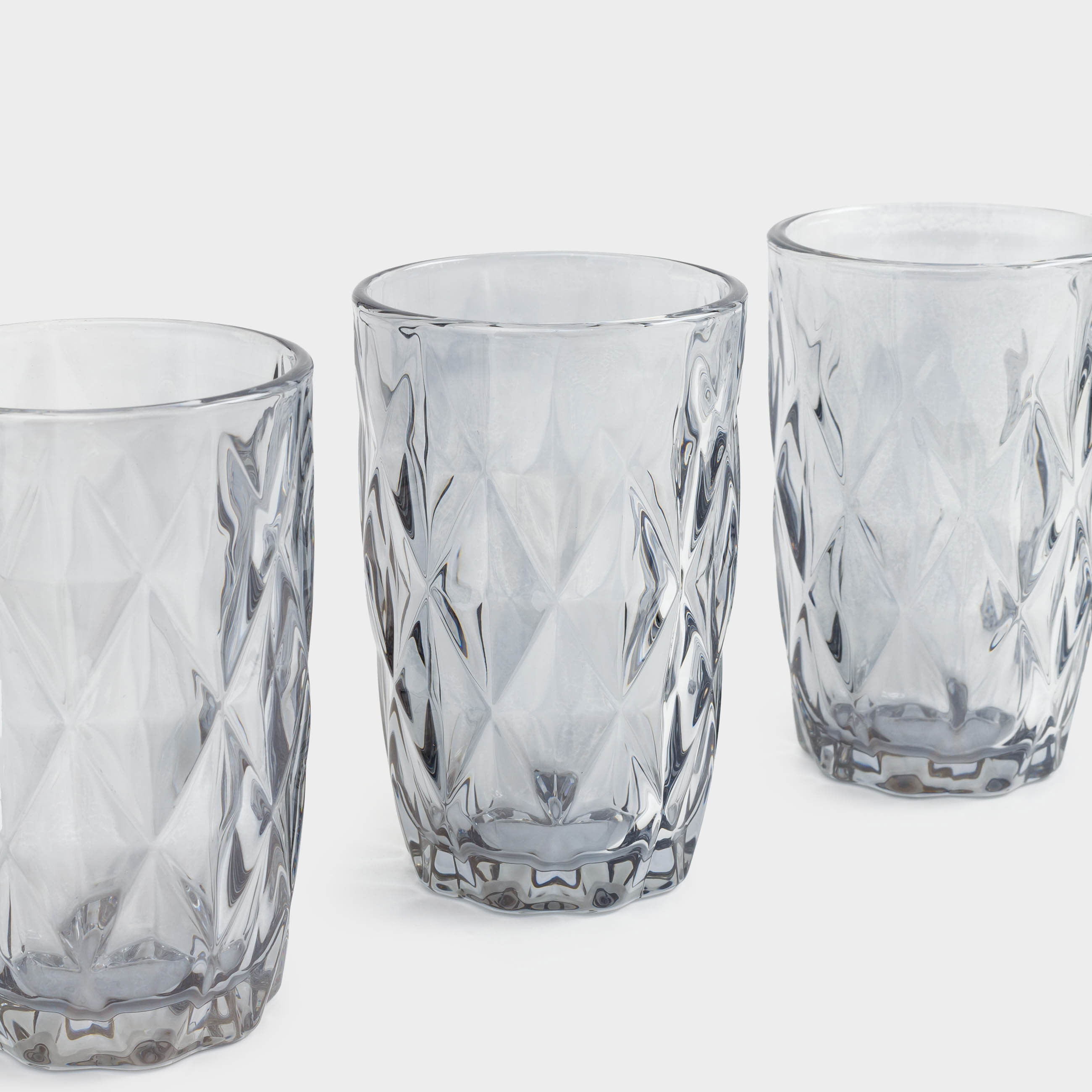 Glass, 12 cm, 340 ml, 6 pcs, glass R, gray, Rhomb color, image-2