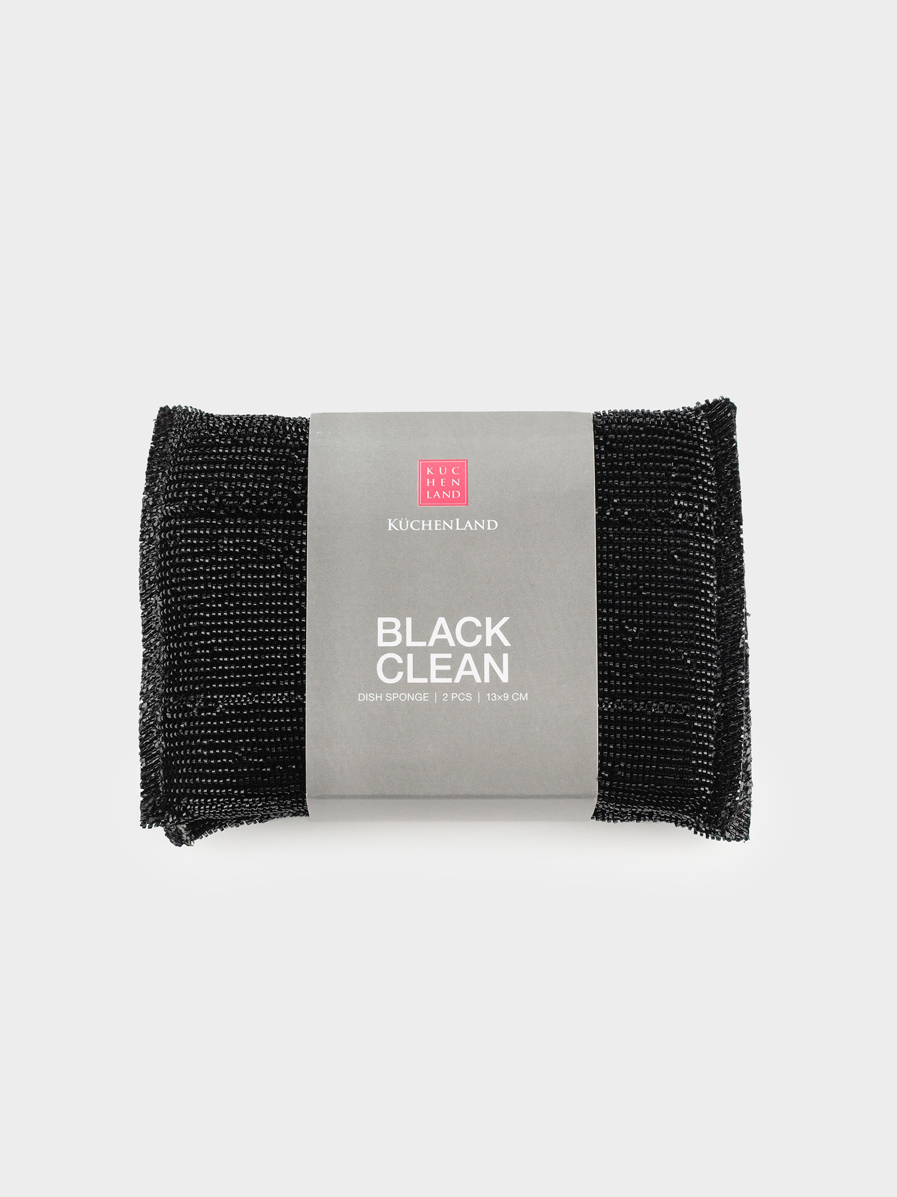 Dishwashing sponge, 13x9 cm, 2 pcs, polyester/steel/foam rubber, black, Black clean, image-4