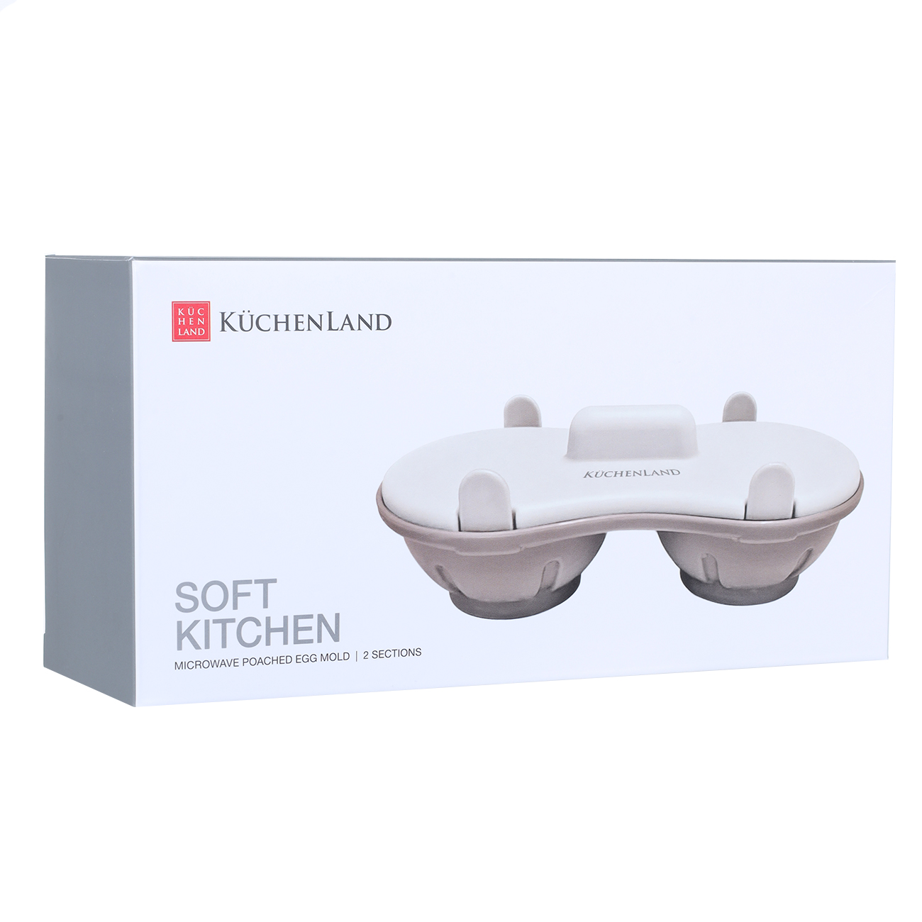 Microwave poached egg mold, 22x12 cm, 2 separate, plastic, beige, Soft kitchen, image-3