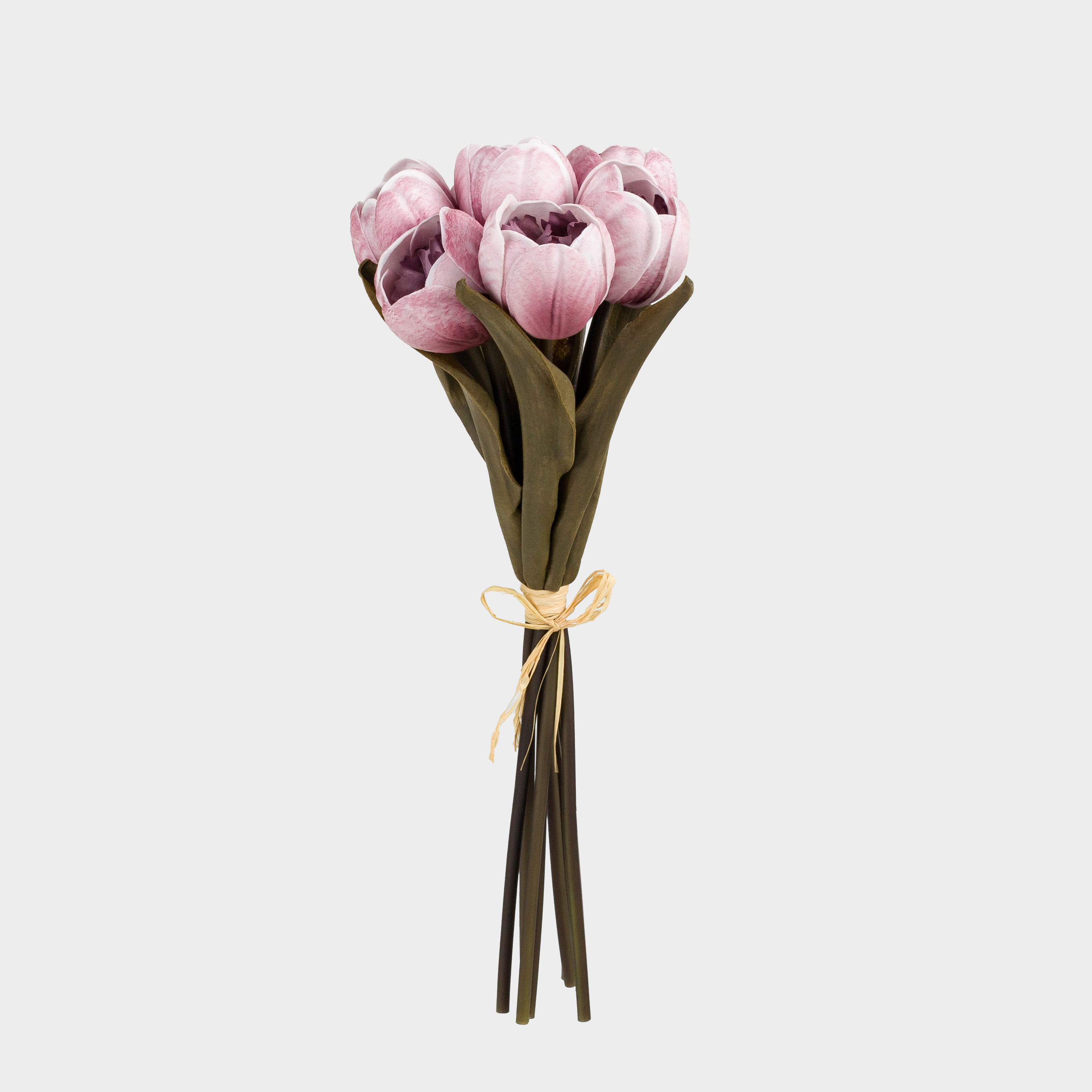 Artificial bouquet, 34 cm, polyurethane / metal, Lilac tulips, Tulip garden, image-1