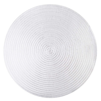 Placemat, 38 cm, PVC, round, silver, Azhur ,image-0