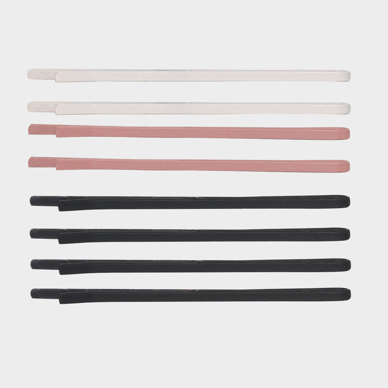 Hair clip, 8 cm, 8 pcs, metal, mix, Invisible, Basic