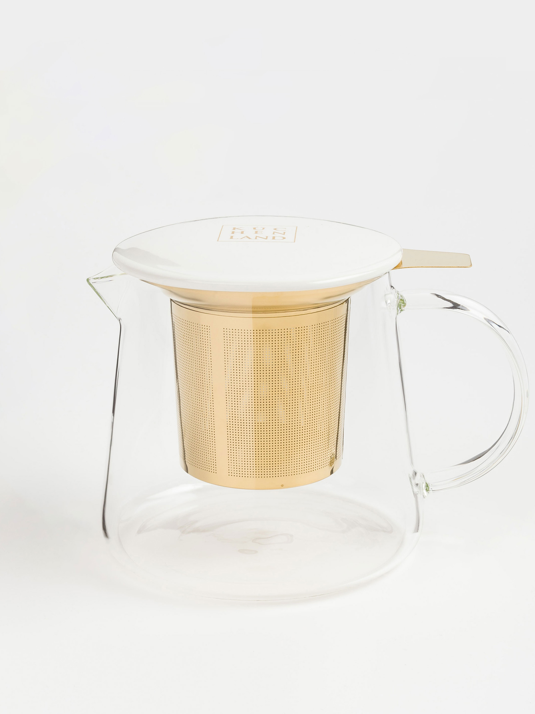 Teapot, 600 ml, heated, glass B / porcelain P, milk-golden, Ellan, image-2