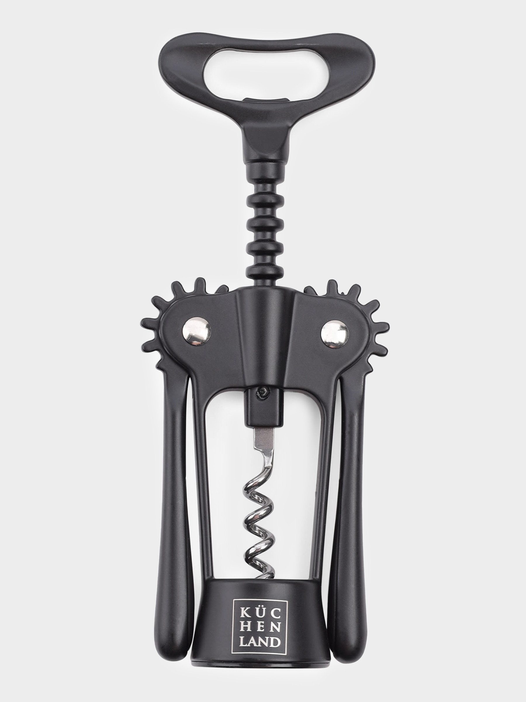 Lever corkscrew, 18 cm, metal, black, Start black, image-2