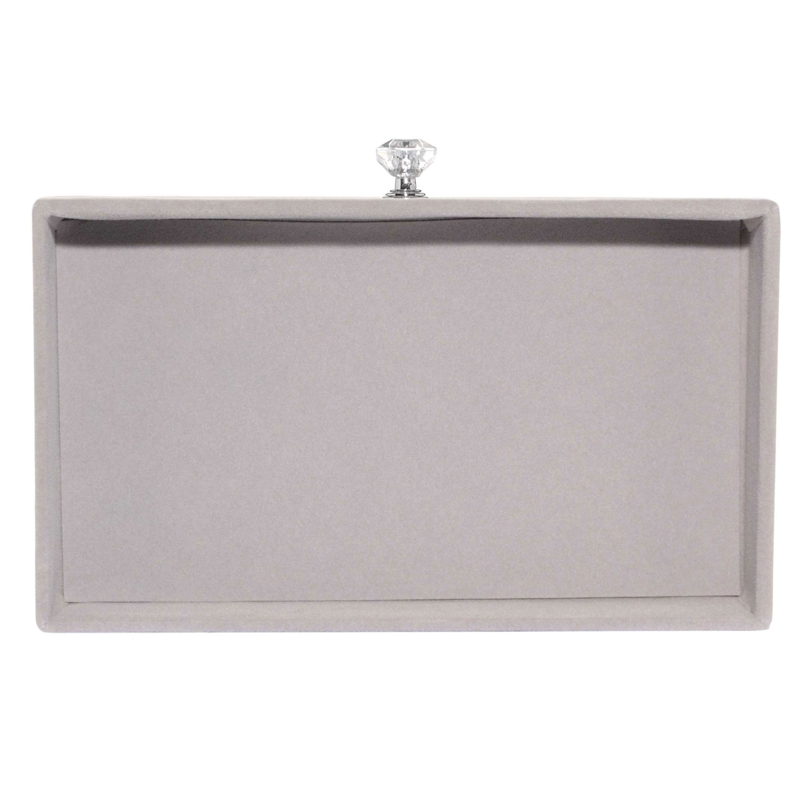 Jewelry box, 22x13 cm, plastic / velvet, grey, Affluence, image-4