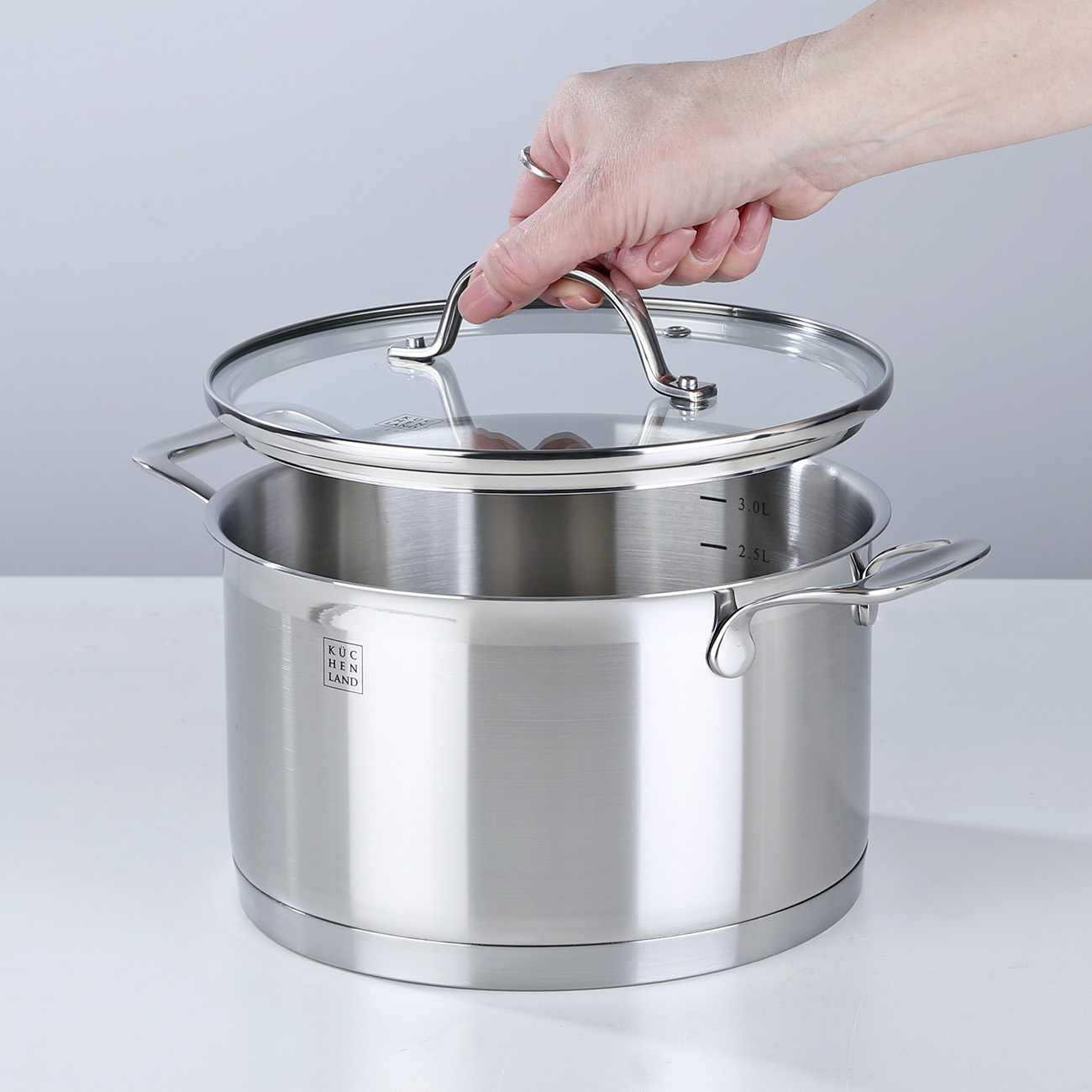Pot with Lid, 20 cm, 3,8 l, Silver Stone