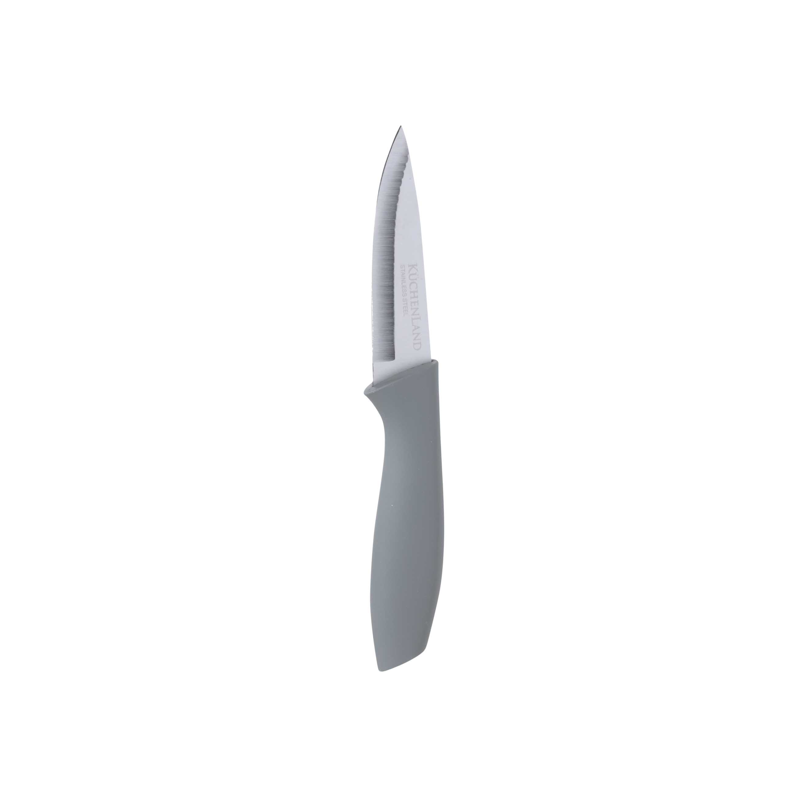 Knife set, 5 pr, in stand, steel / plastic, grey, Grey steel