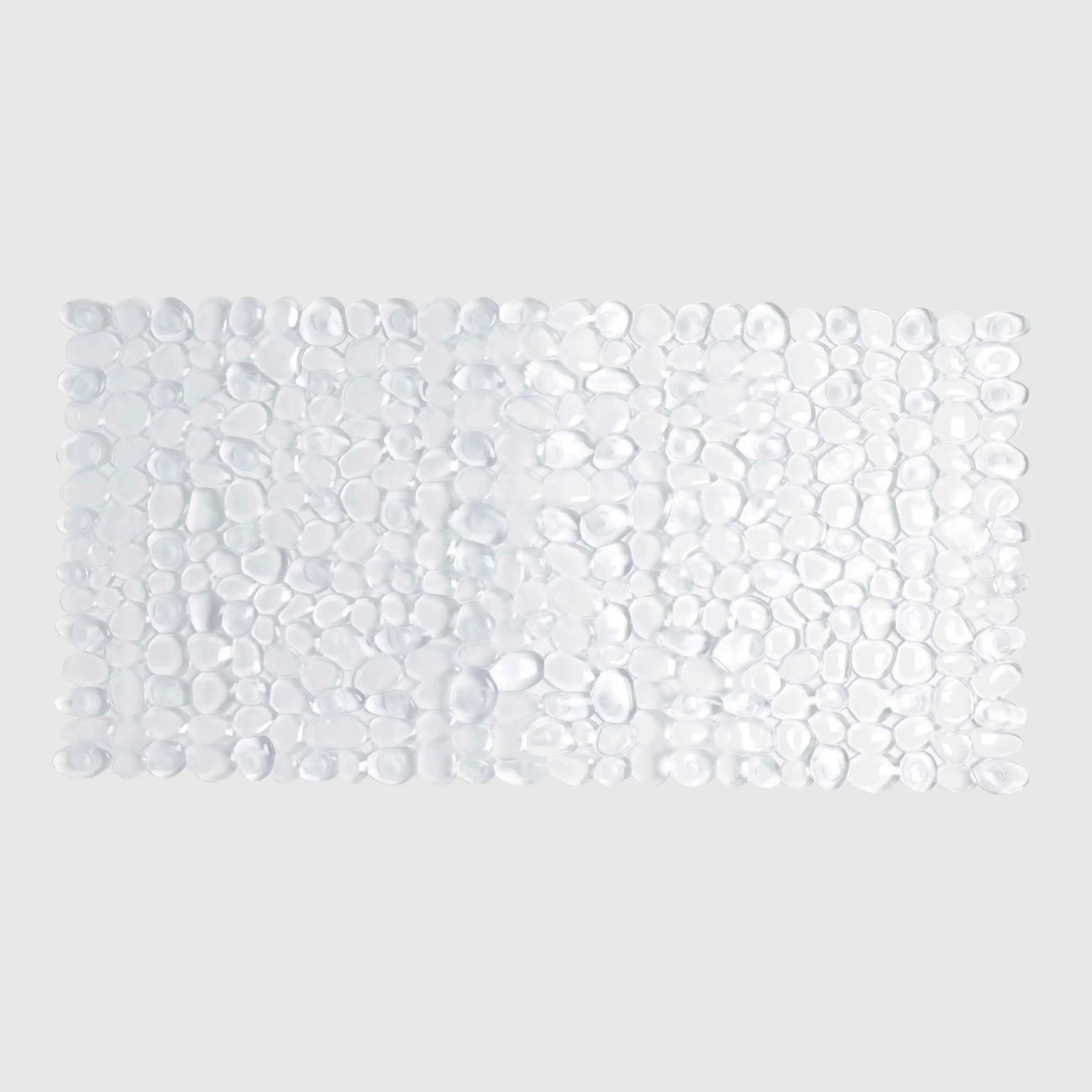 Bath/shower mat, 35x70 cm, with suction cups, PVC, Rectangular, White, Stones, Pebble, image-0