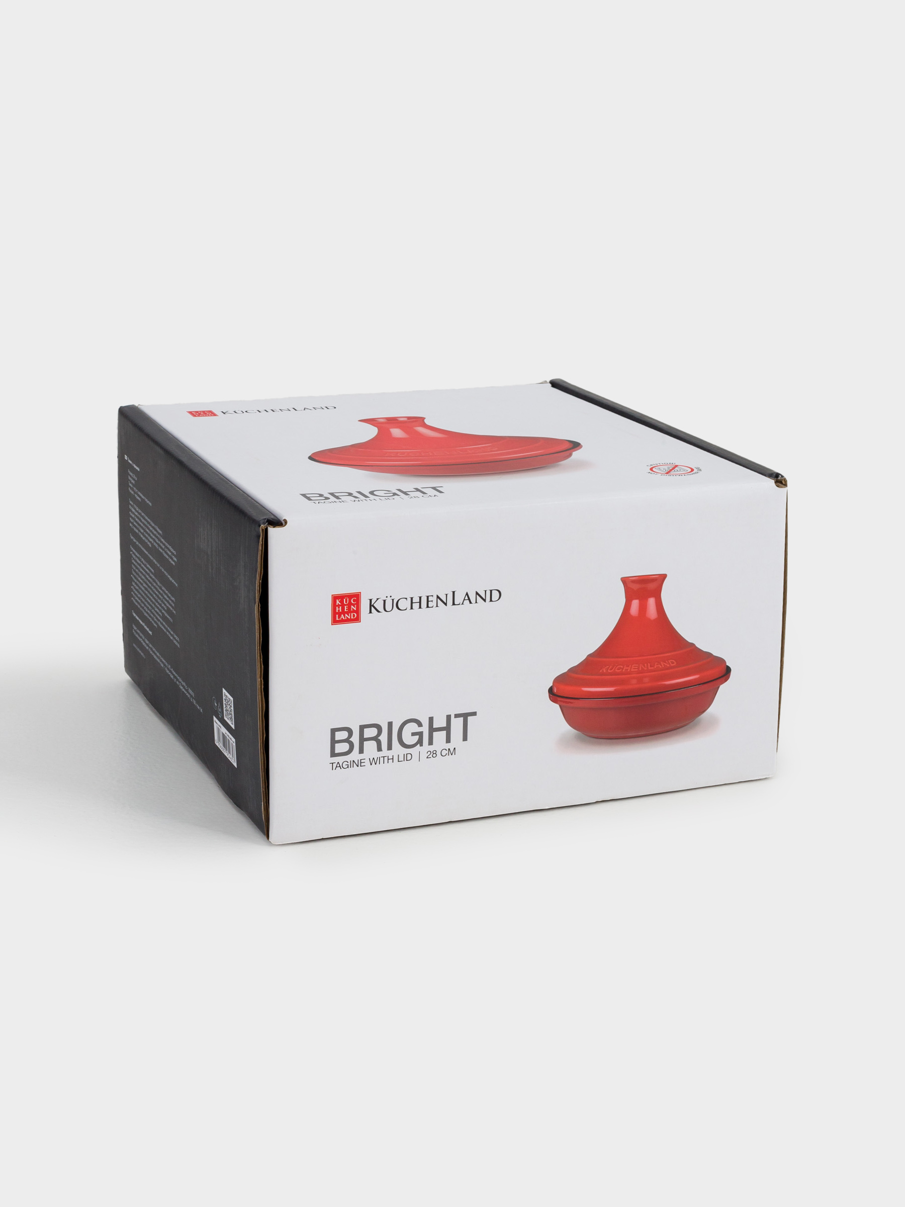 Tagine, 28 cm, with lid, cast iron / ceramic, Red, Bright, image-4