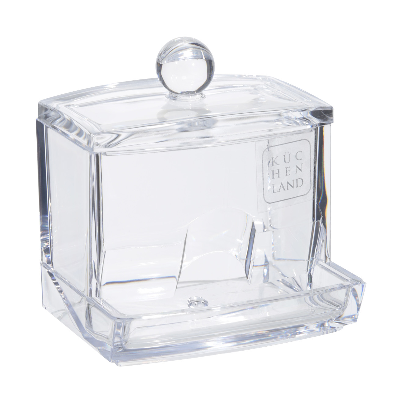 Cotton swab container, 9x10 cm, with lid, plastic, Basic, image-0