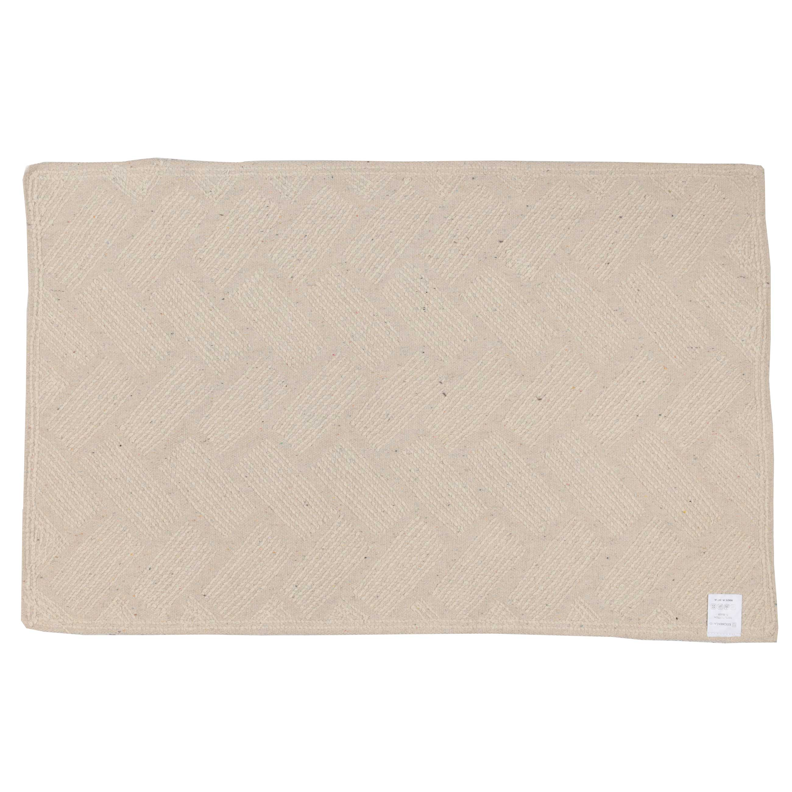 Bathroom mat, 50x80 / 50x50 cm, 2 pcs, Anti-slip, Cotton, Milk, Neutral, image-8