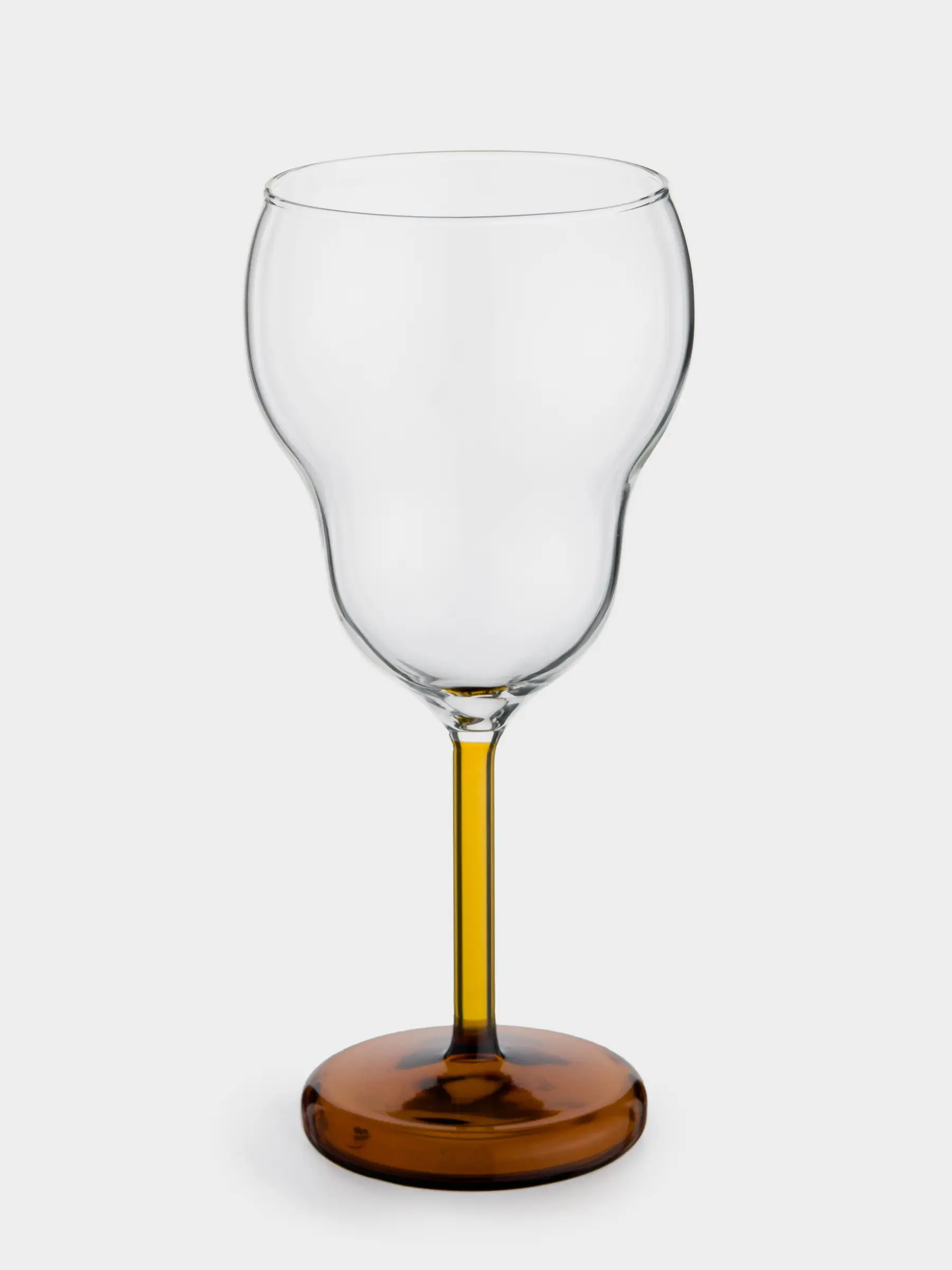 Drinking glass, 300 ml, glass B, amber leg, Vesen, image-0