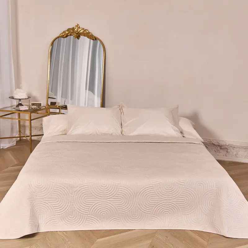 Bedspread, 220x240 cm, quilted, velvet/microfiber, sand, Arch, Arch ,image-0