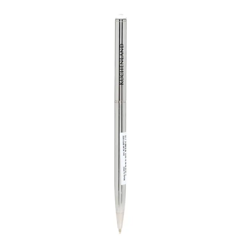 Ballpoint pen, 13 cm, with crystal, metal, silver, Draw ,image-0