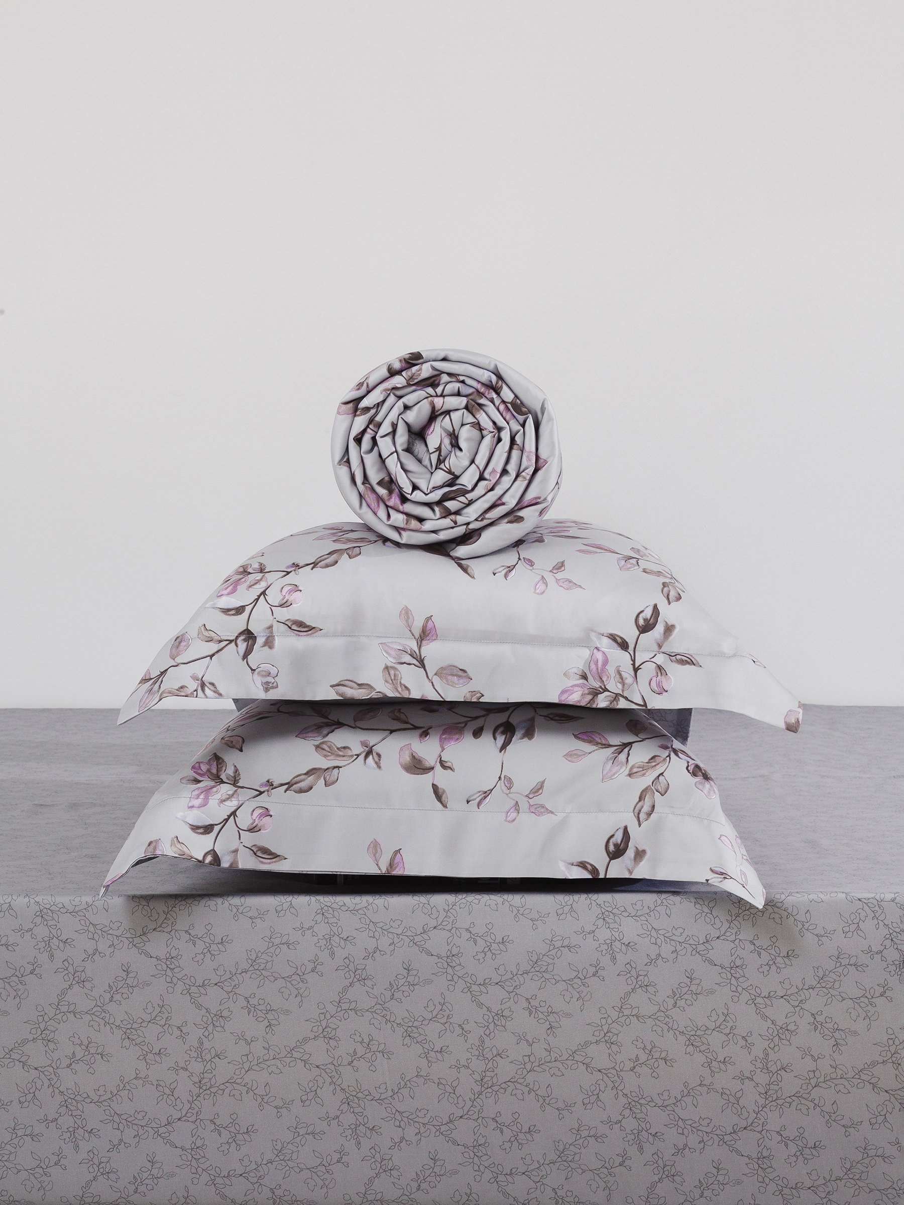 Bed linen set, Euro, Tencel 300 TC, grey, Branches, Tencel, image-7