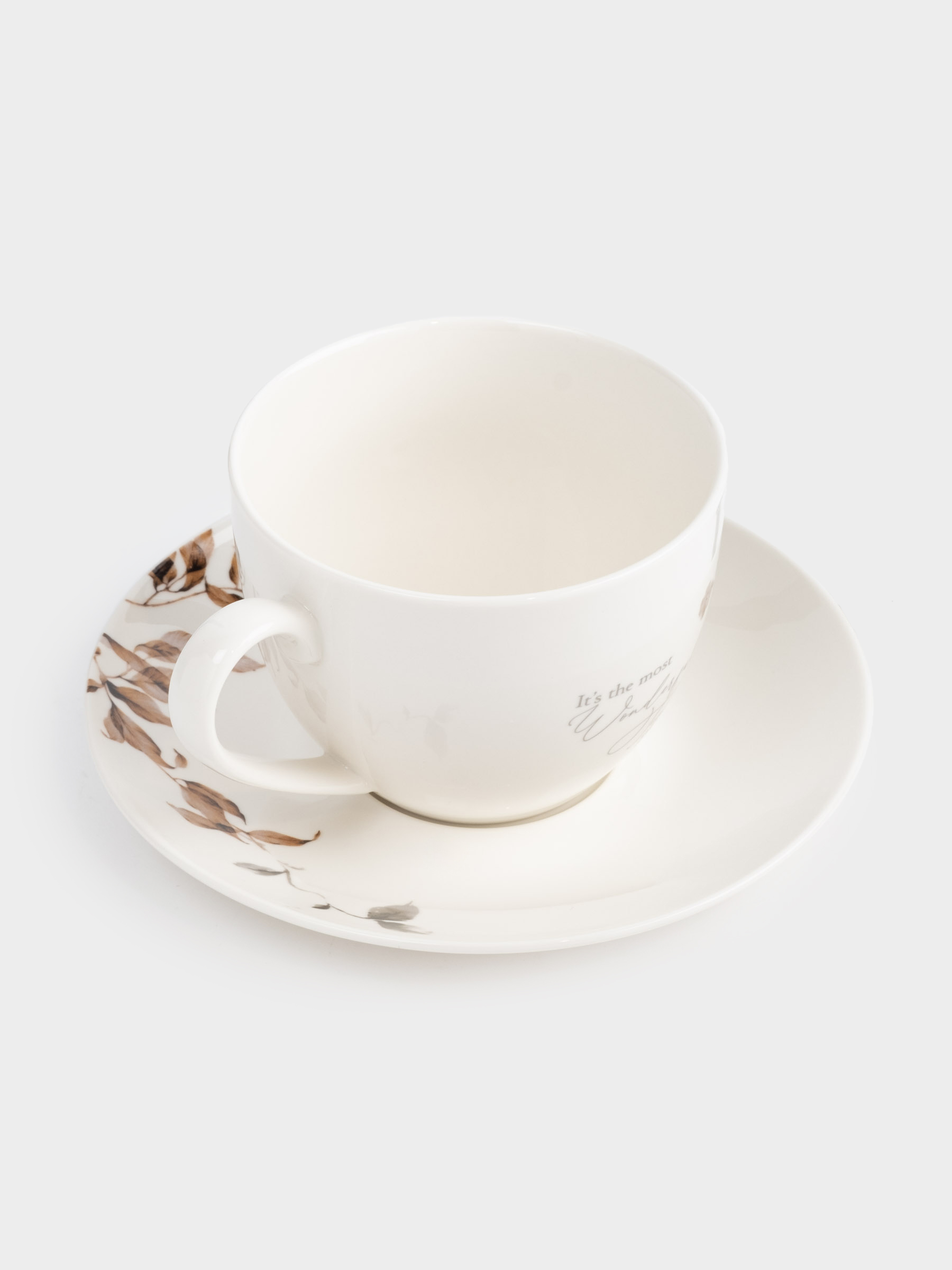 Tea pair, 2 persons, 4 items, 280 ml, porcelain N, Autumn flowers, Refined floral, image-2