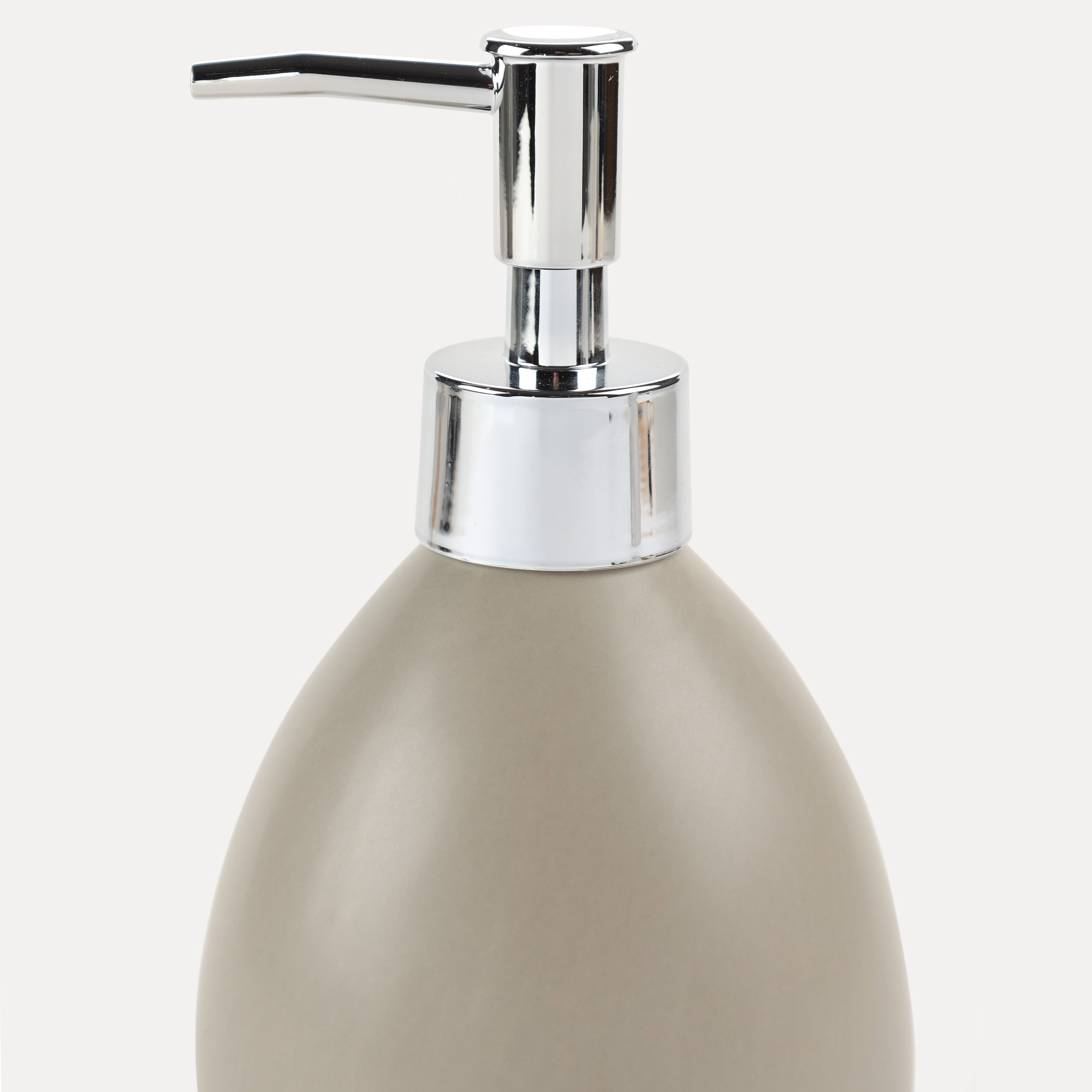 Liquid soap dispenser, 280 ml, ceramic / plastic, beige-grey, Giza