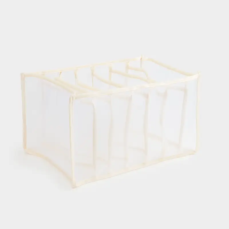Organizer-divider for drawers, 36x25 cm, 7 units, textile, beige, Pedant light ,image-0