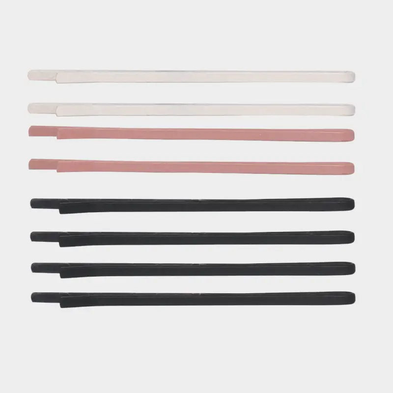 Hair clip, 8 cm, 8 pcs, metal, mix, Invisible, Basic