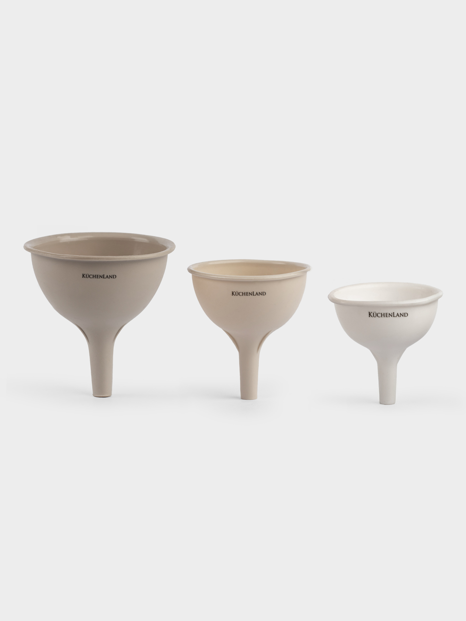 Set of funnels, 3 pcs, silicone, beige-cream, Soft Kitchen, image-0