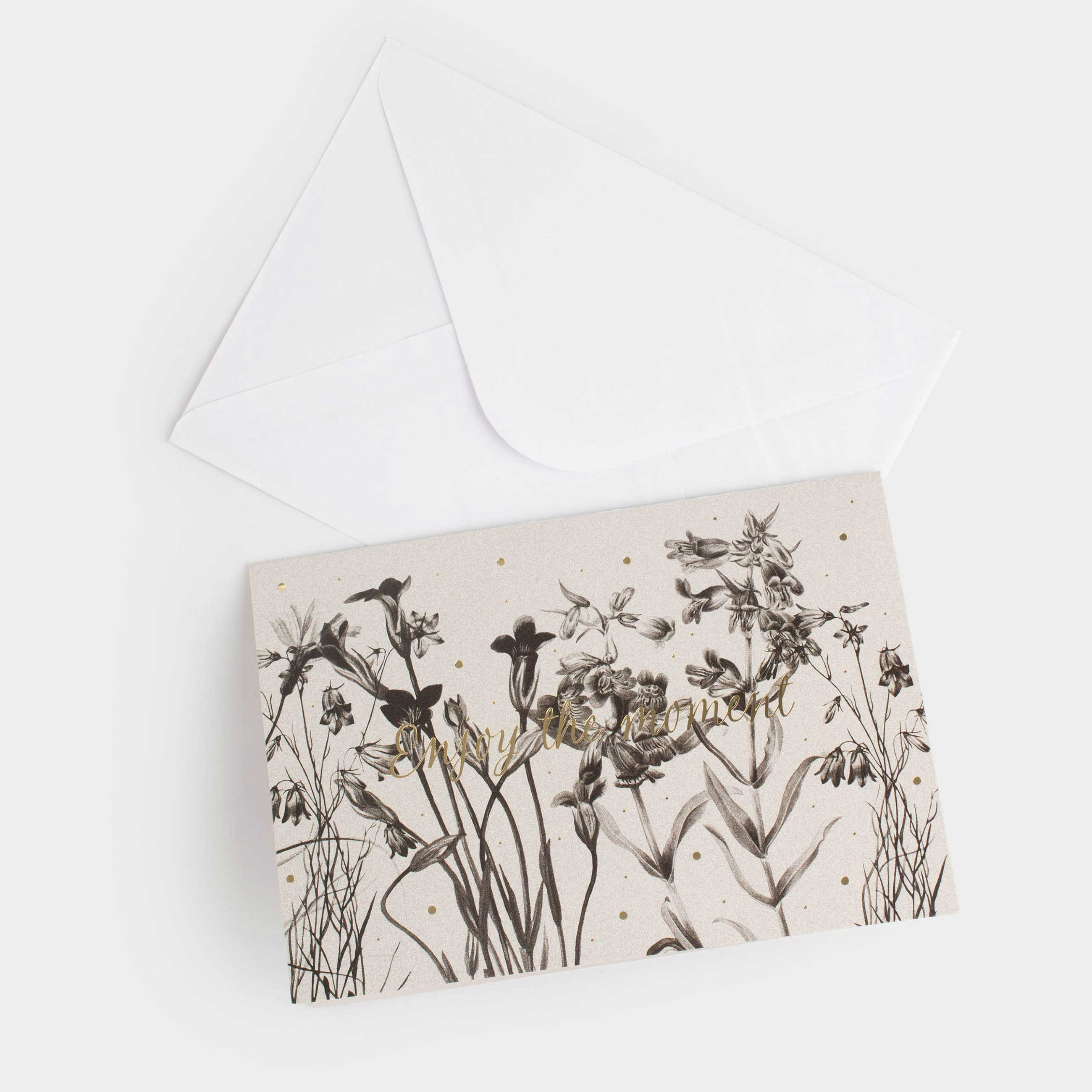 Gift envelope, 12x17 cm, paper, white, Flowers, Birthday, image-4