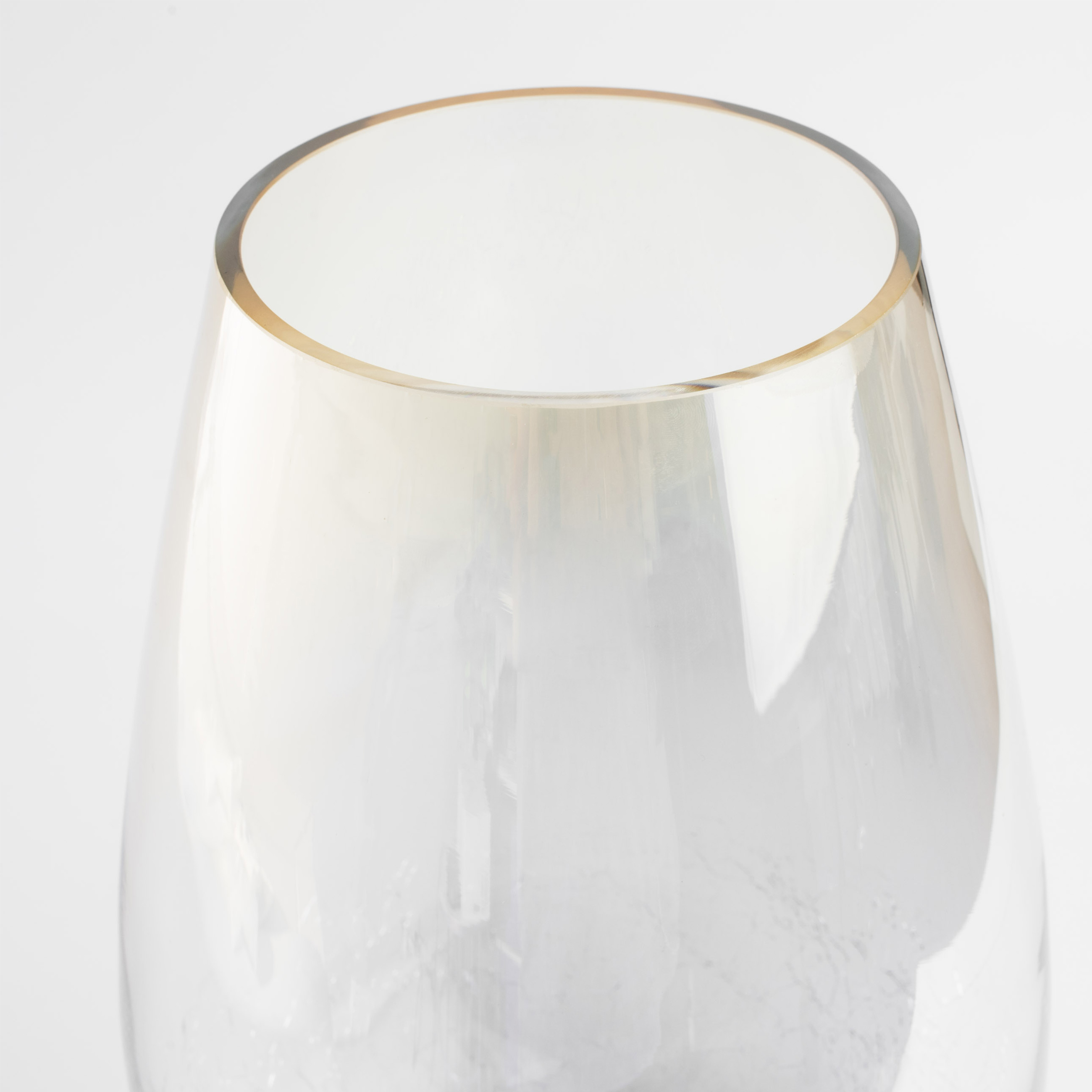 Flower vase, 26 cm, glass, beige gradient, Craquelure, Ice