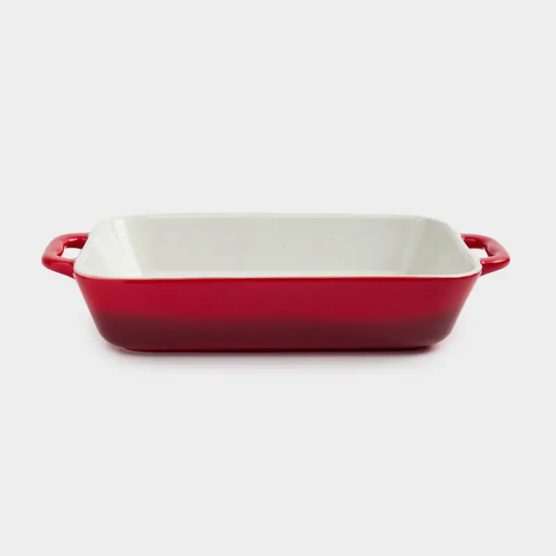 Baking dish, 27x20 cm, ceramic, rectangular, burgundy, Gradient, Cakes gradient
